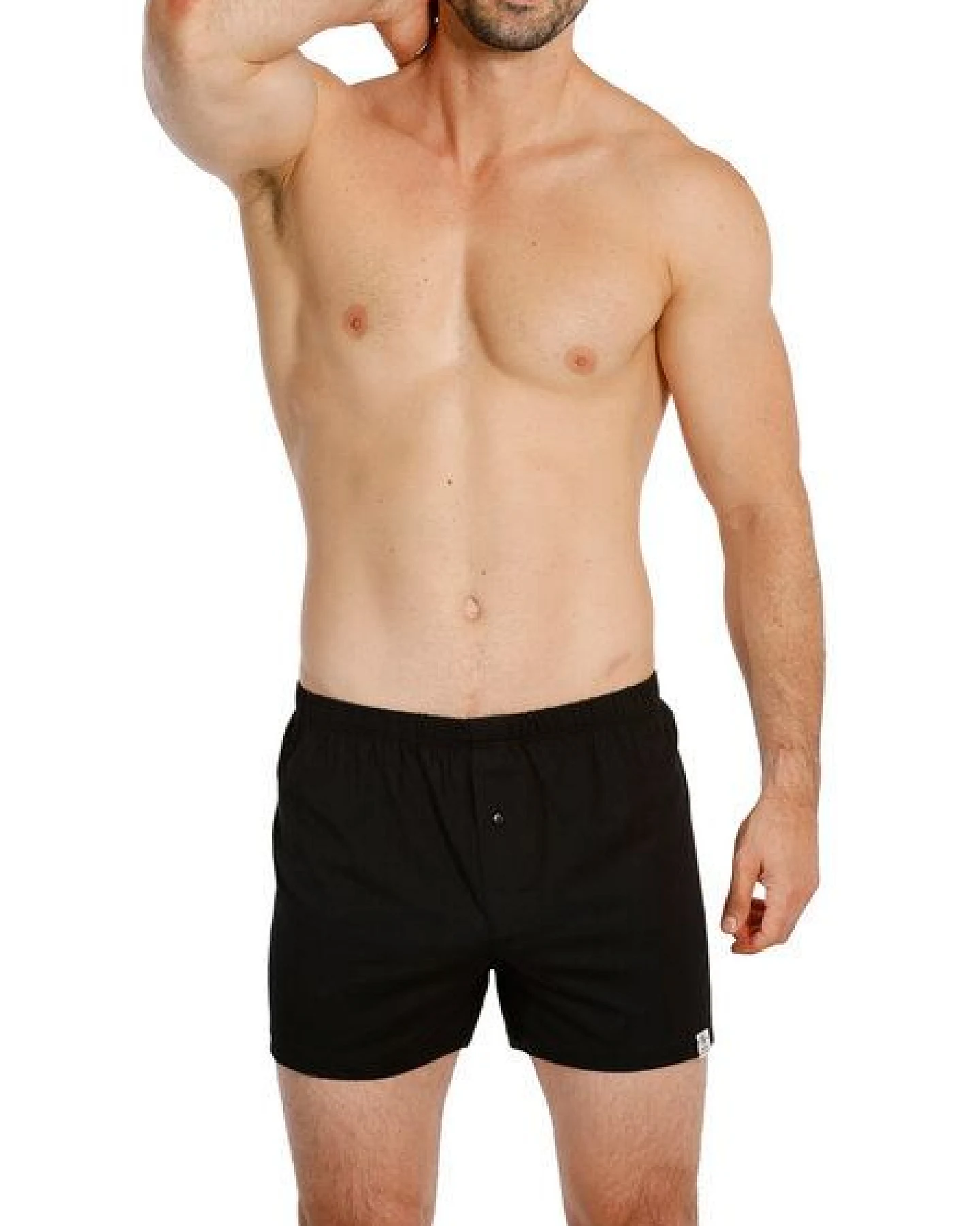 Haasis Bodywear Herren Jersey Boxer, mit Knopfleiste, 2er Pack, Single-Jersey – Ansicht 3