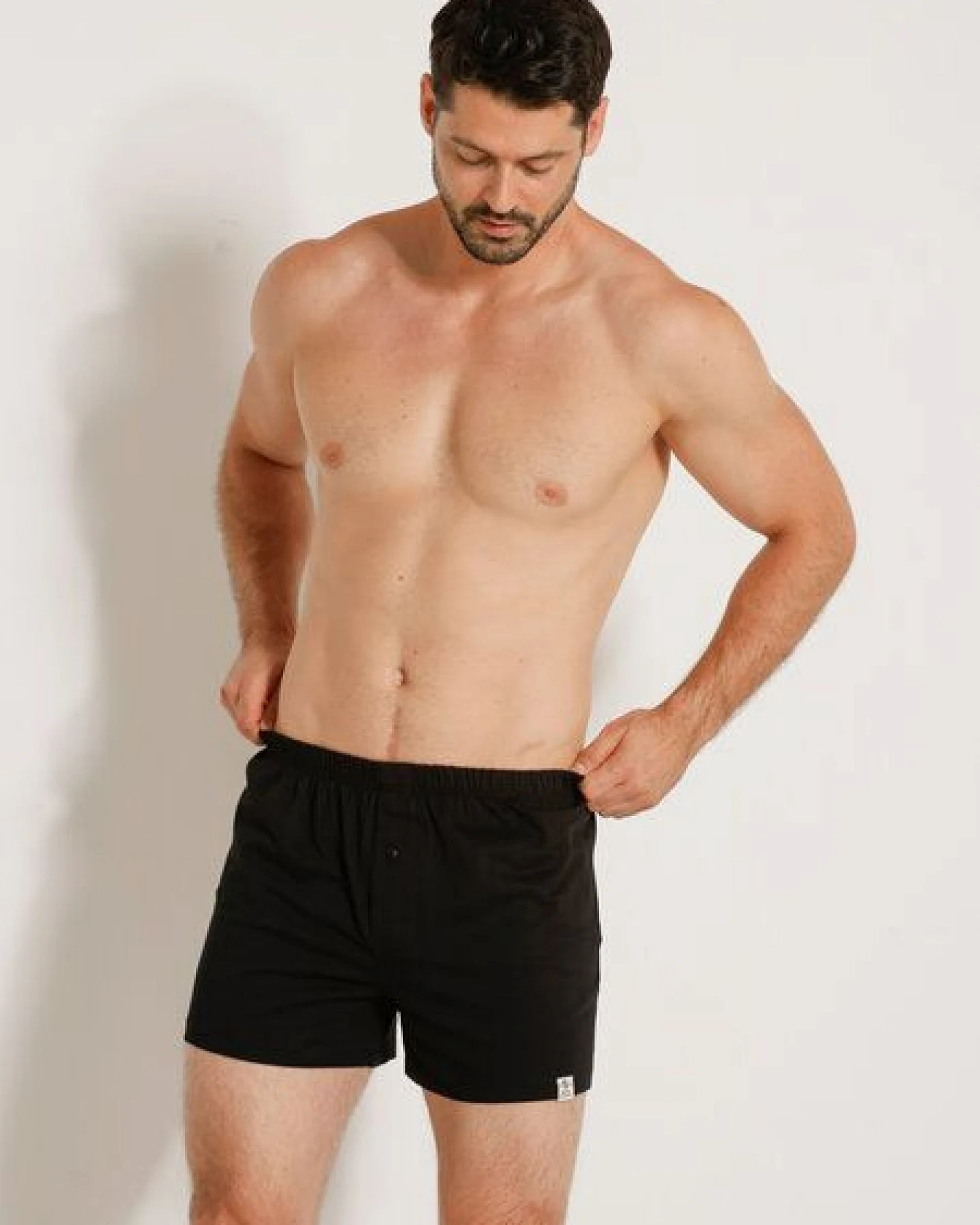 Haasis Bodywear Herren Jersey Boxer, mit Knopfleiste, 2er Pack, Single-Jersey – Ansicht 2
