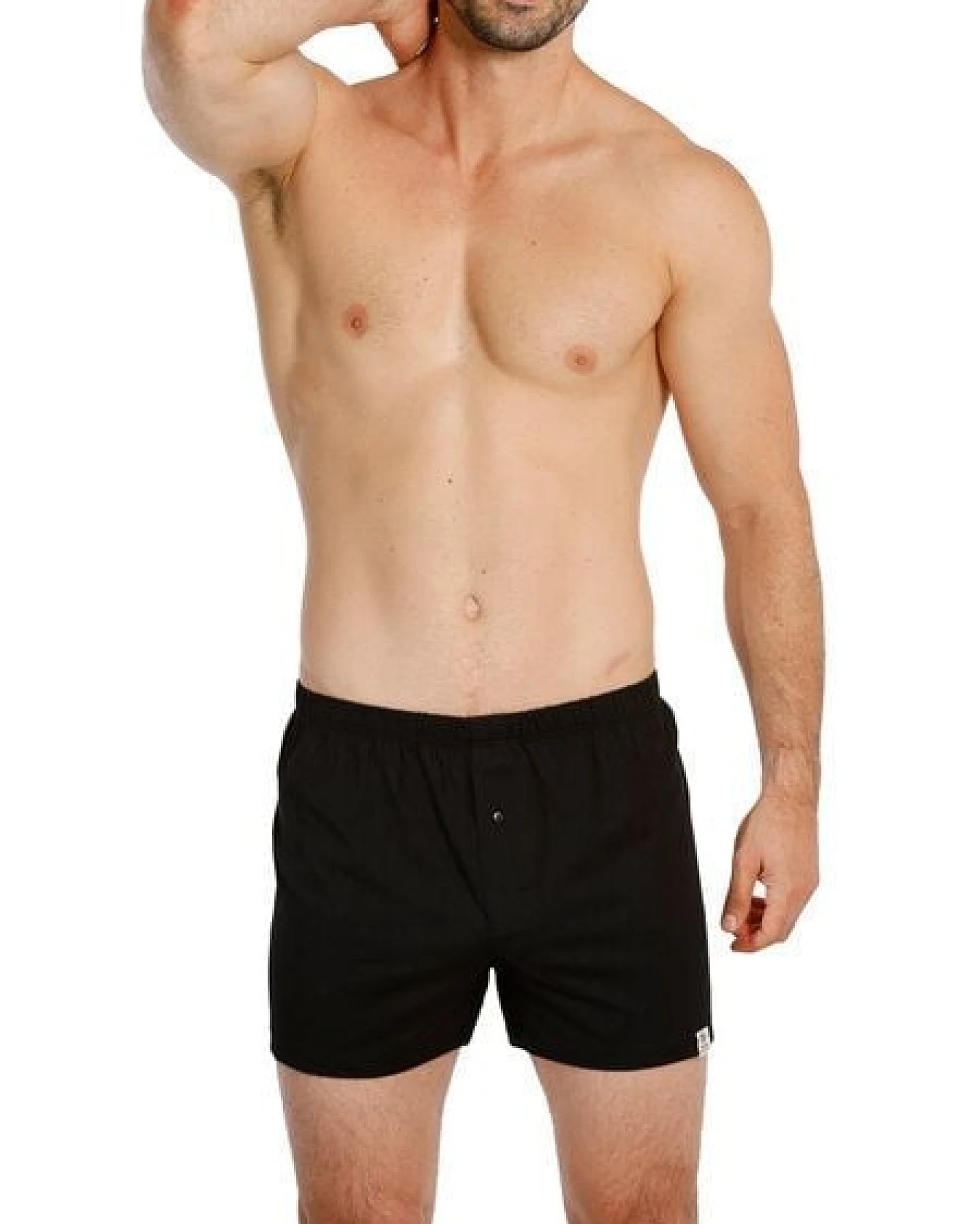 Haasis Bodywear Herren Jersey Boxer, mit Knopfleiste, 2er Pack, Single-Jersey – Ansicht 3