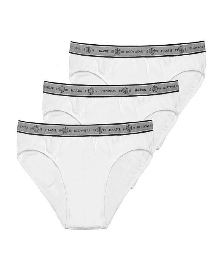 Haasis Bodywear Herren Slip ohne Eingriff Single Jersey 3er Pack,Bio Baumwolle/Elasthan