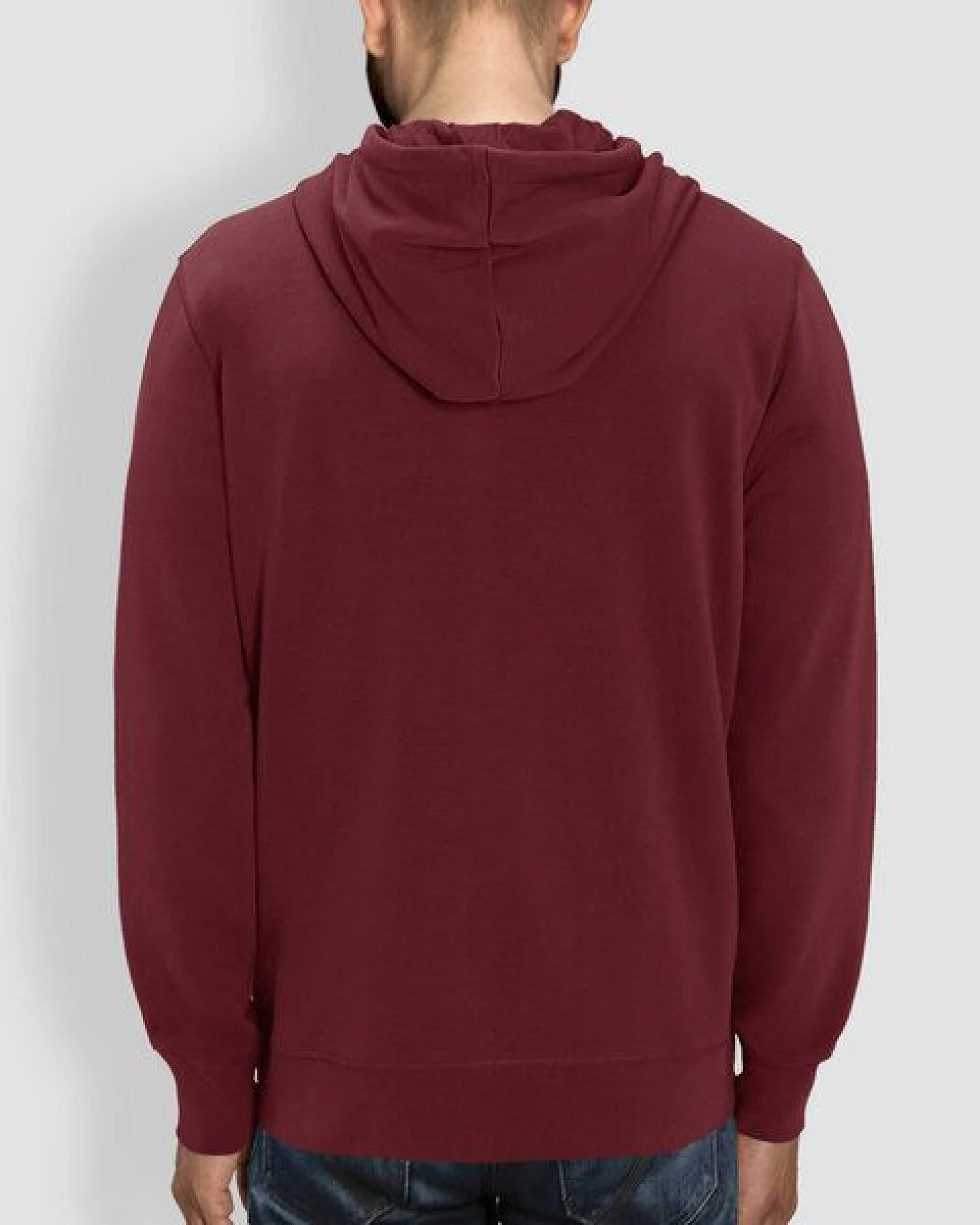 Herren Hoodie, "little kiwi", Burgundy – Ansicht 3