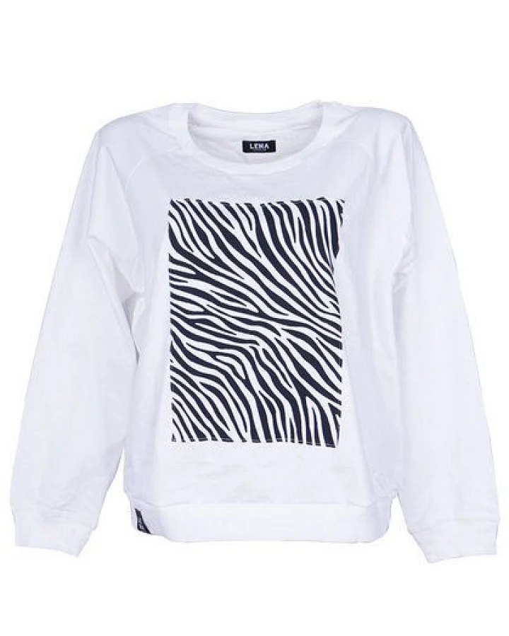 Lena Schokolade Sweater weiß Zebra aus Bio-Baumwolle