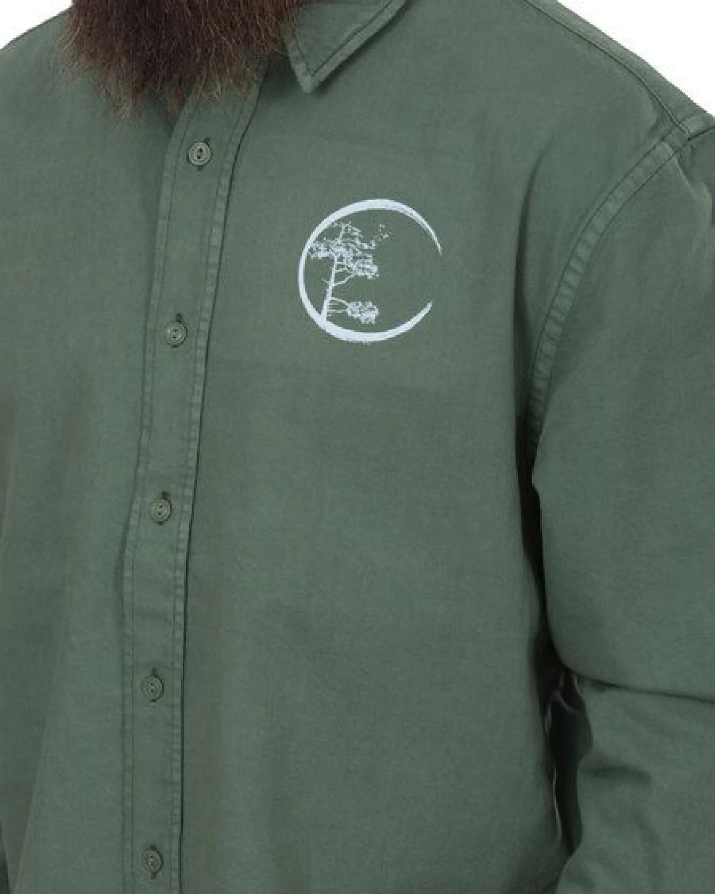 Life-Tree Hemd aus Biobaumwolle Fairwear für Herren "Circle" mit Brust-Logo in Green Bay Grün – Ansicht 4