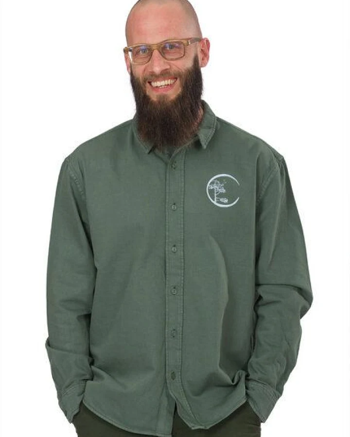 Life-Tree Fairwear Organic Hemd Workershirt Men Circle-Logo Green Bay