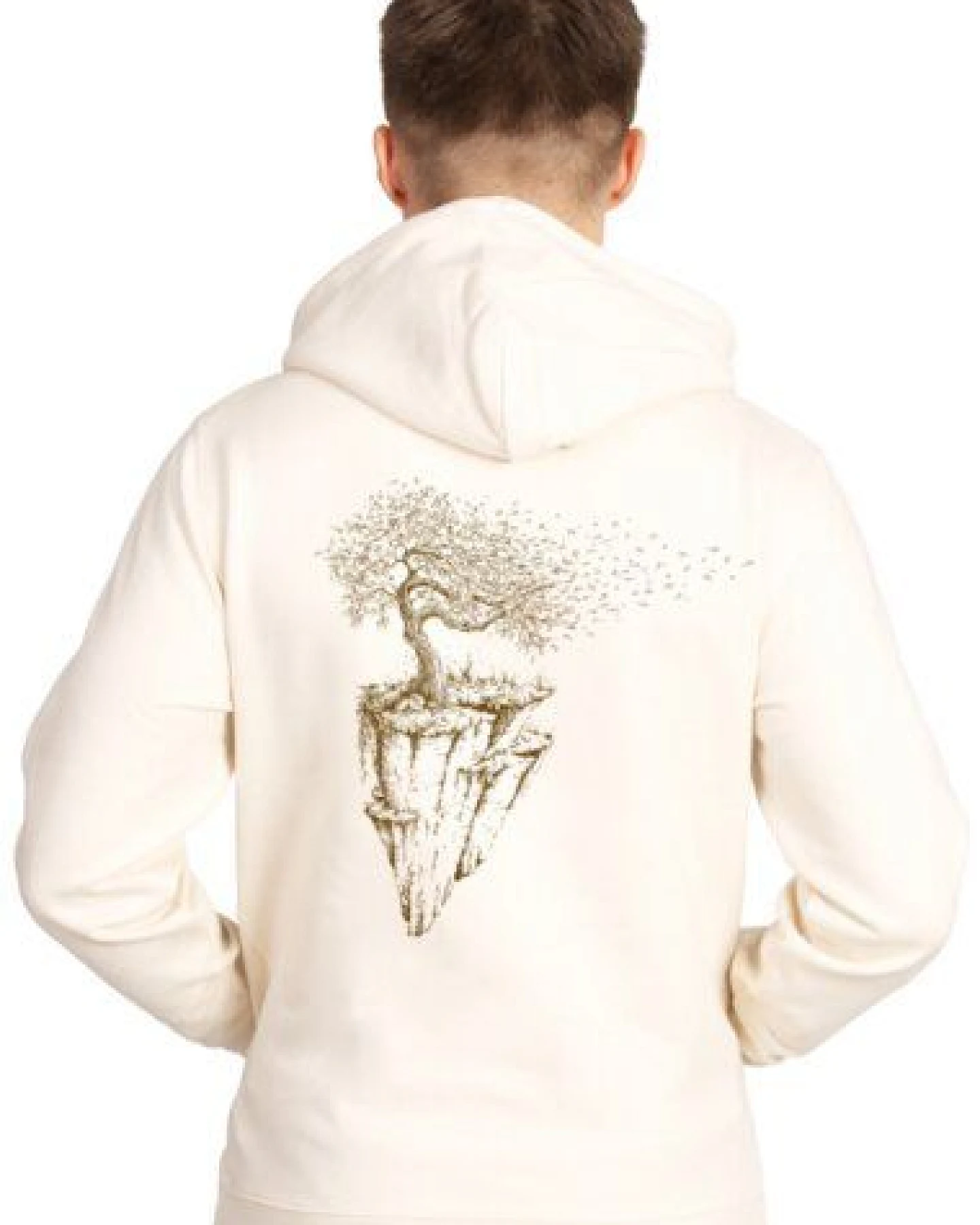 Life-Tree Hoodie aus Biobaumwolle Fairwear Unisex "Maple Island" in Natural Raw – Ansicht 2