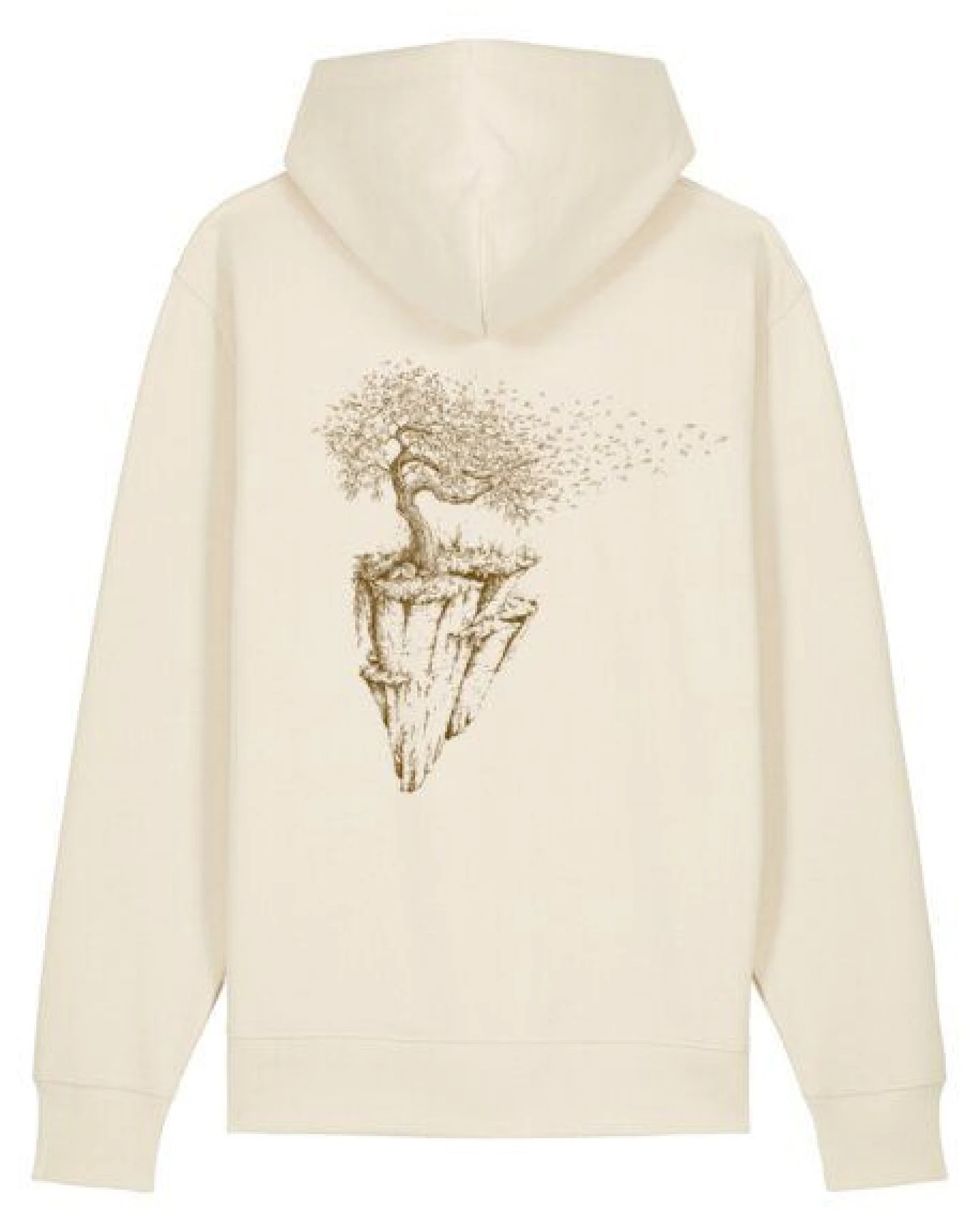 Life-Tree Hoodie aus Biobaumwolle Fairwear Unisex "Maple Island" in Natural Raw – Ansicht 3