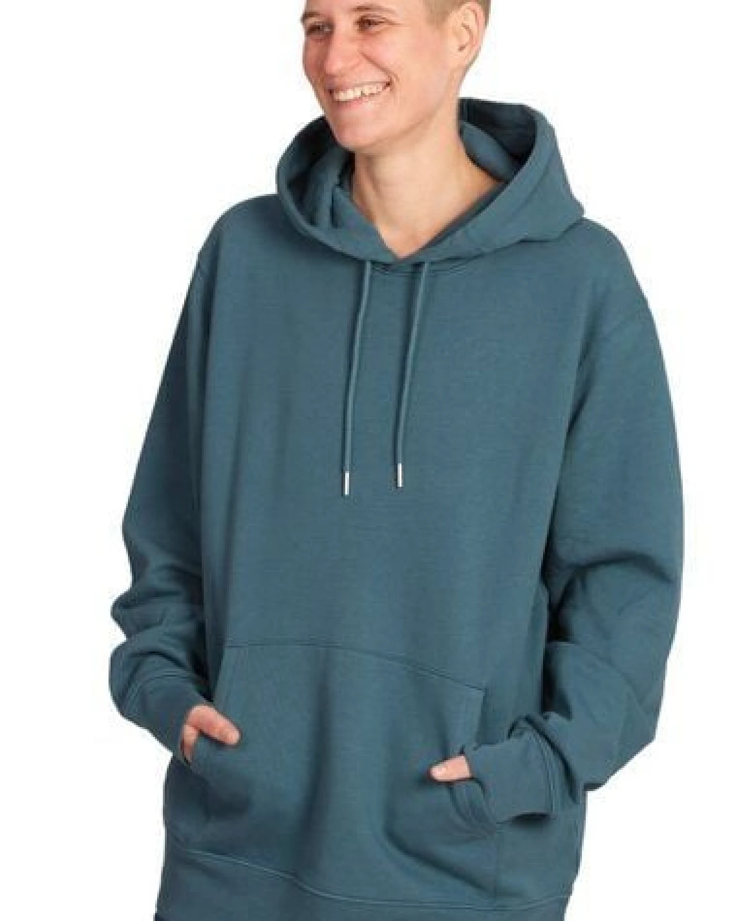 Life-Tree Hoodie aus Biobaumwolle Fairwear für Damen "Olive Tree" in Dark Blue – Ansicht 4