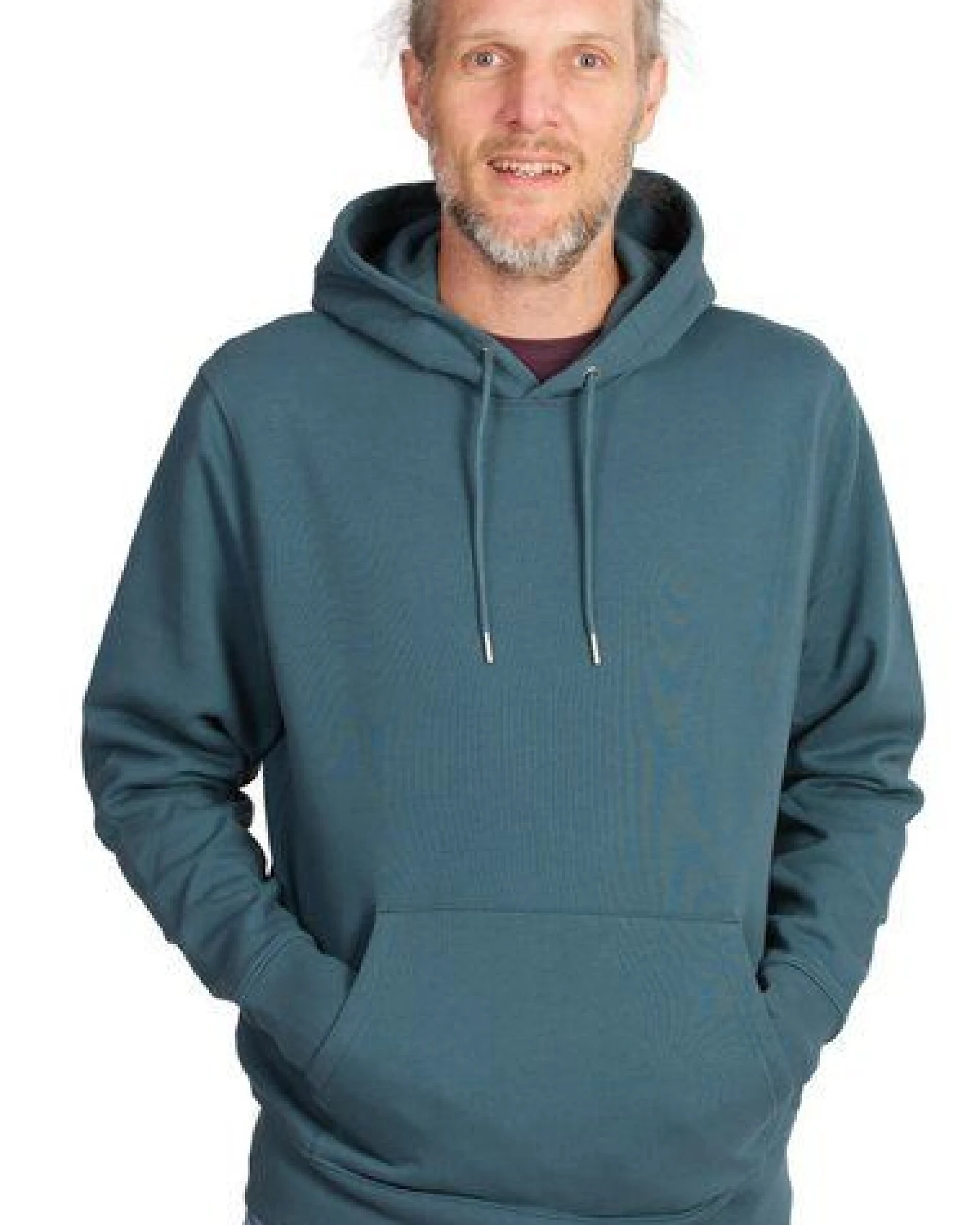 Life-Tree Hoodie aus Biobaumwolle Fairwear für Herren "Olive Tree" in Dark Blue – Ansicht 2