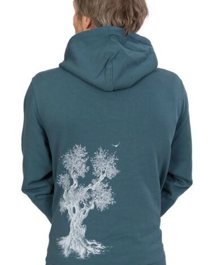Life-Tree Organic Fairwear Hoodie Men Olive Tree