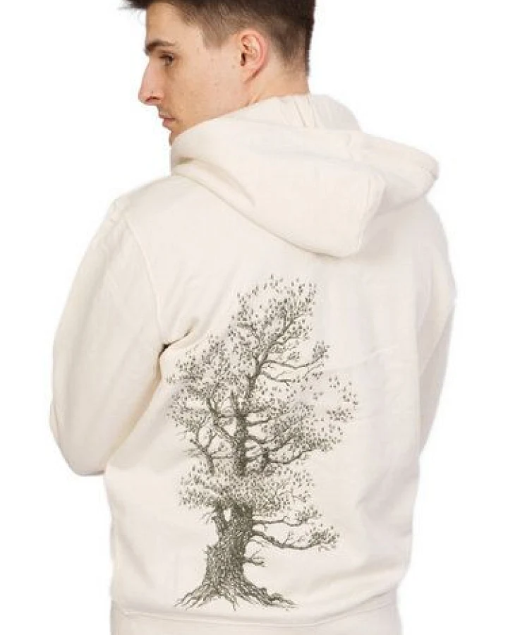 Life-Tree Organic Fairwear Zipper Unisex Natural Raw Pine Tree