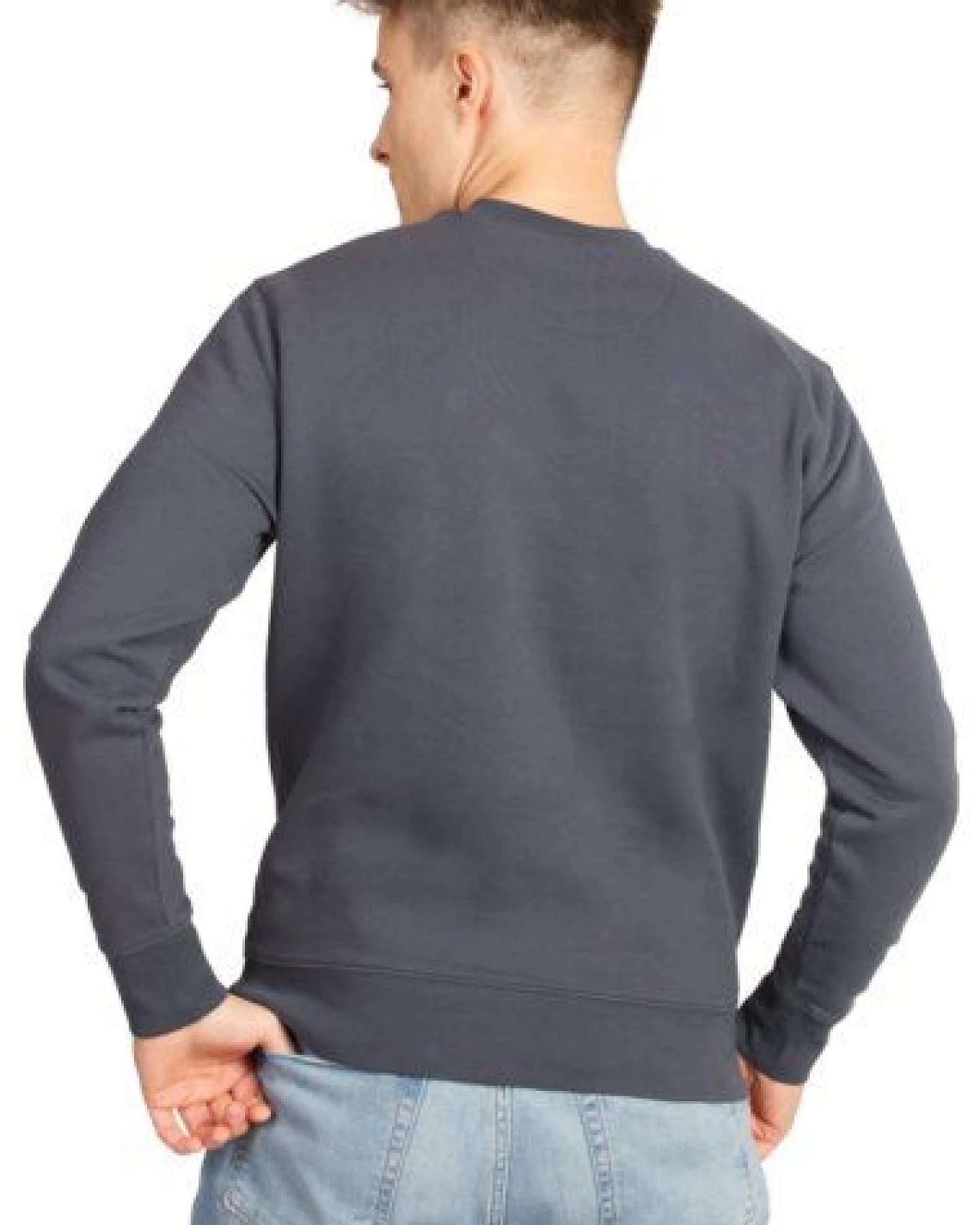 Life-Tree Sweater aus Biobaumwolle Fairwear Unisex "Olive Tree" in India Ink – Ansicht 3