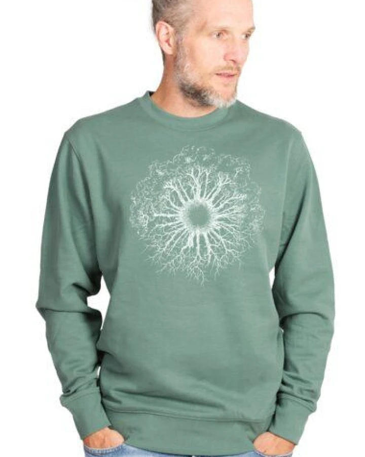 Life-Tree Sweater aus Biobaumwolle Fairwear Unisex "WoodenIris" in Green Bay