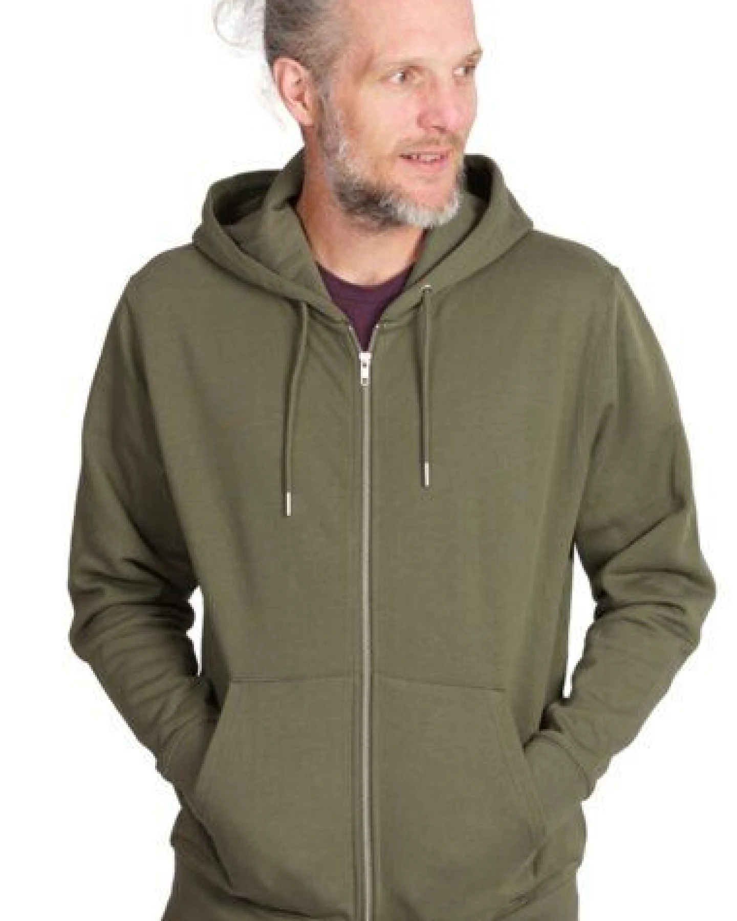 Life-Tree Organic Fairwear Zipper Unisex Olive Tree – Ansicht 3