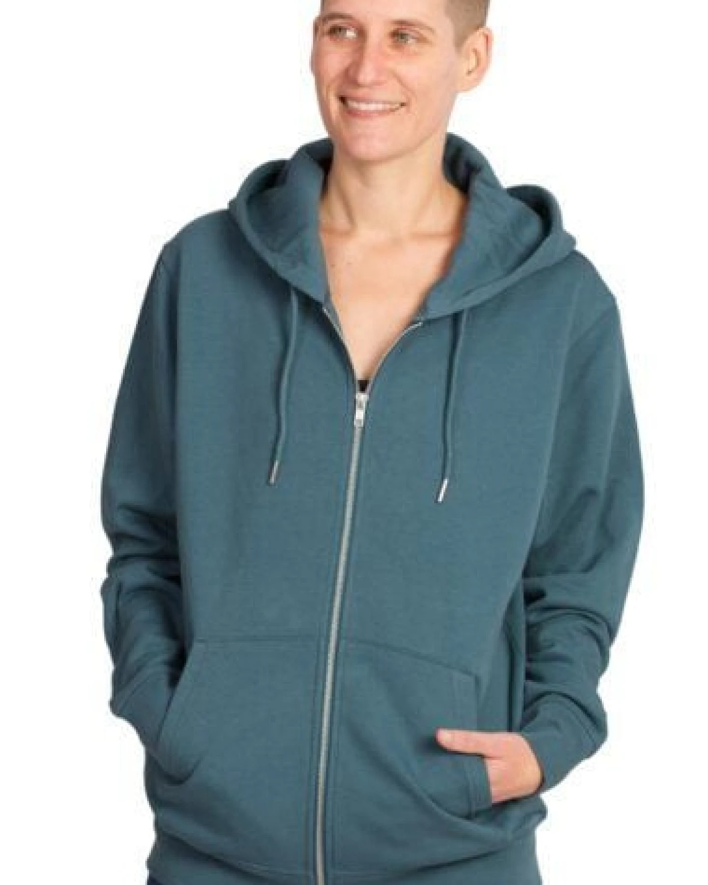 Life-Tree Zipper aus Biobaumwolle Unisex "Weltenbaum" in Stargazer Blau – Ansicht 4