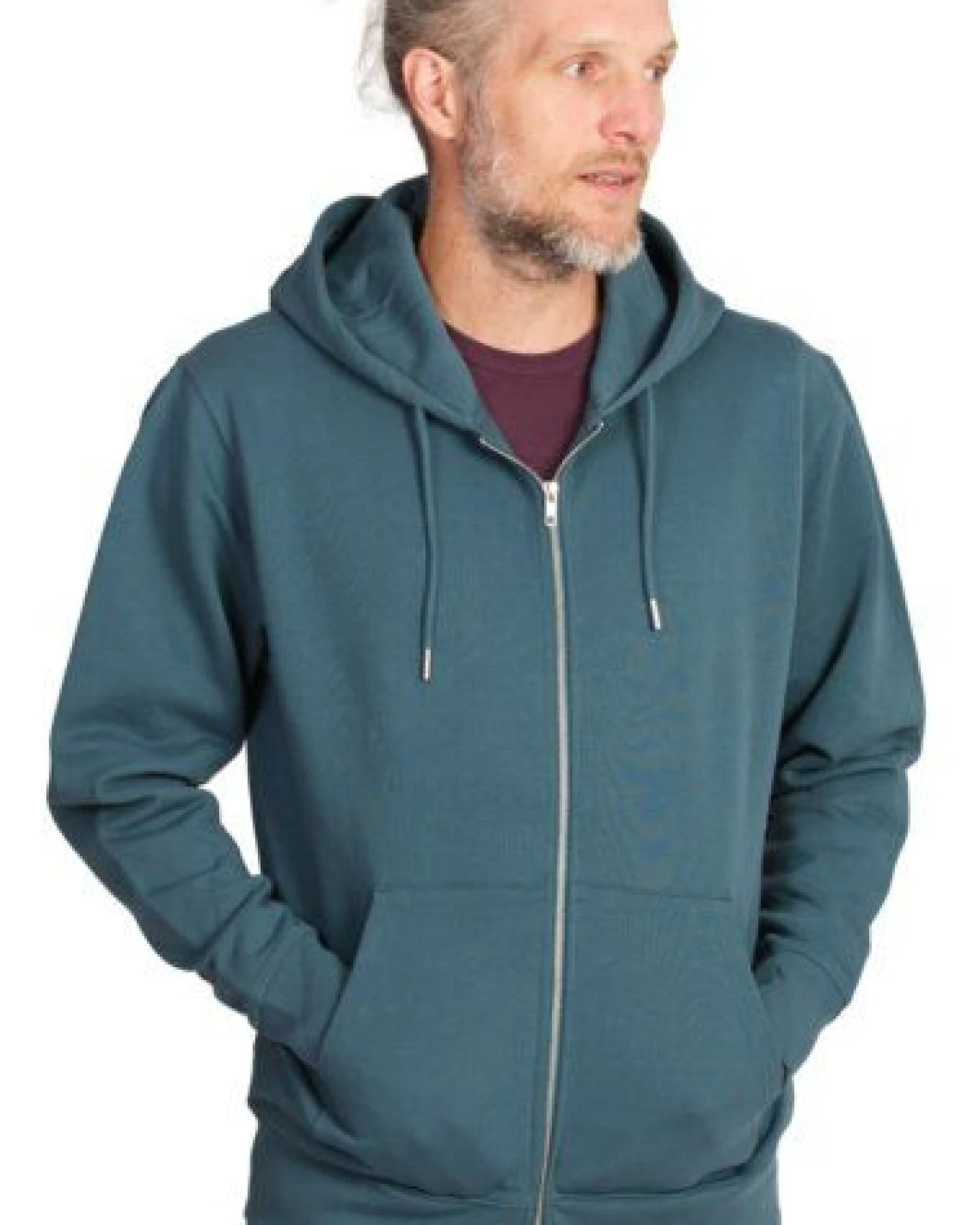 Life-Tree Zipper aus Biobaumwolle Unisex "Weltenbaum" in Stargazer Blau – Ansicht 3