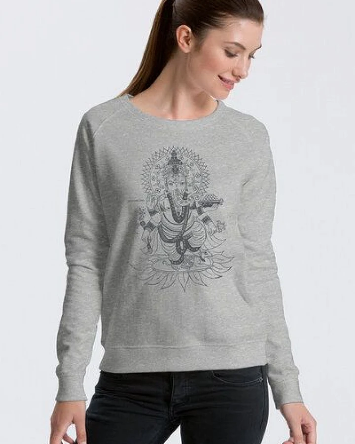 Peaces.bio - handbedruckte Biomode Bio Damen-Sweatshirt Ganesha