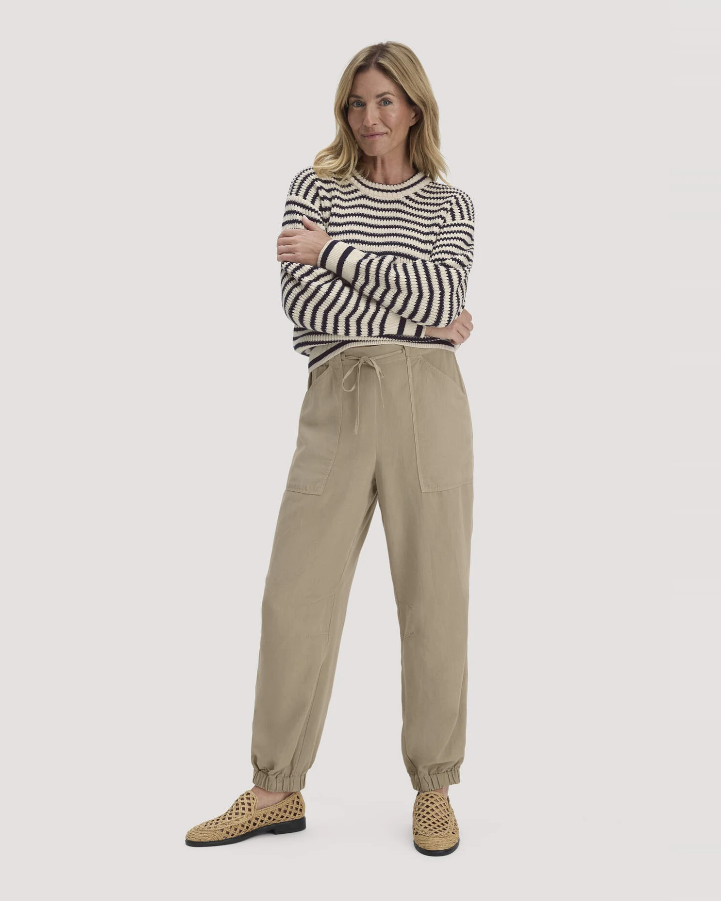 hessnatur Damen Strick Pullover Relaxed aus Bio-Baumwolle - beige - Größe XL – Ansicht 2