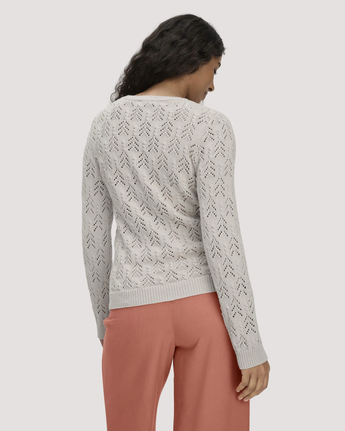 hessnatur Damen Strick Pullover Regular aus Bio-Baumwolle und Schurwolle - beige - Größe XL – Ansicht 3