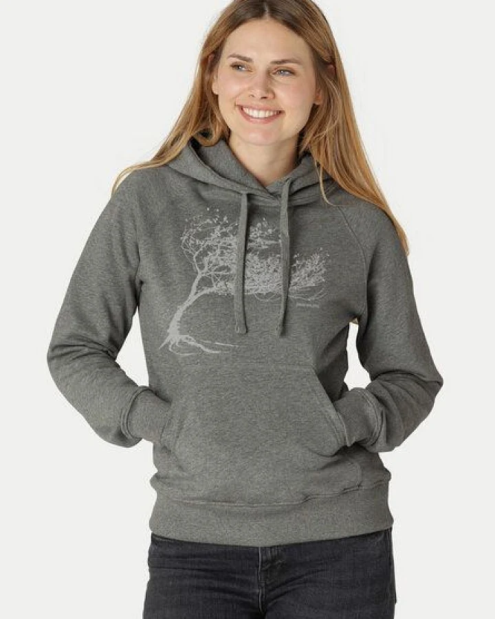 Peaces.bio - handbedruckte Biomode Bio-Damen-Kapuzensweater "Windytree"