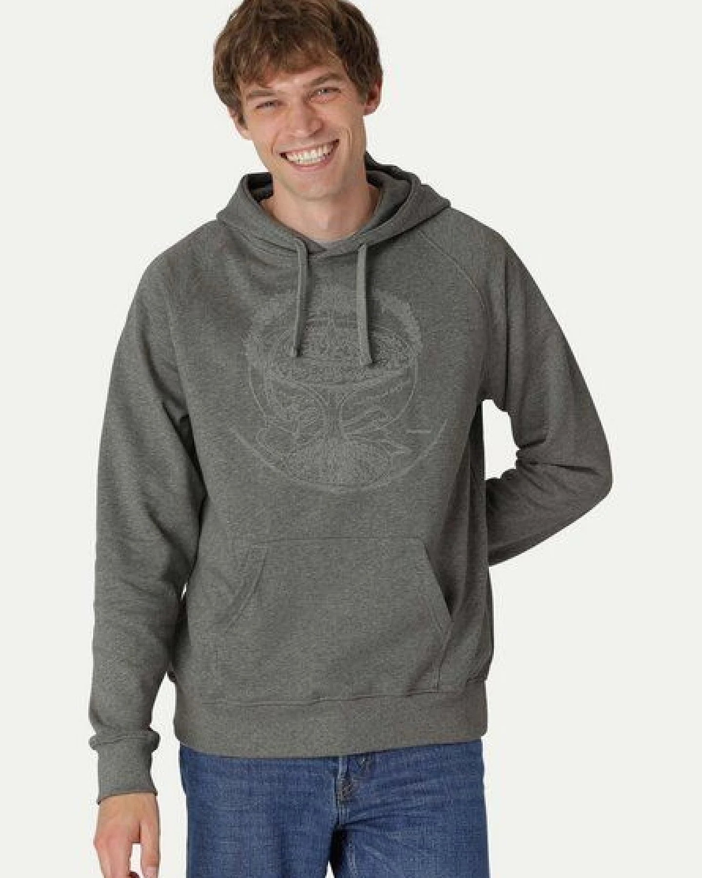 Peaces.bio - handbedruckte Biomode Bio-Herren-Kapuzensweater "Weltenesche" – Ansicht 2