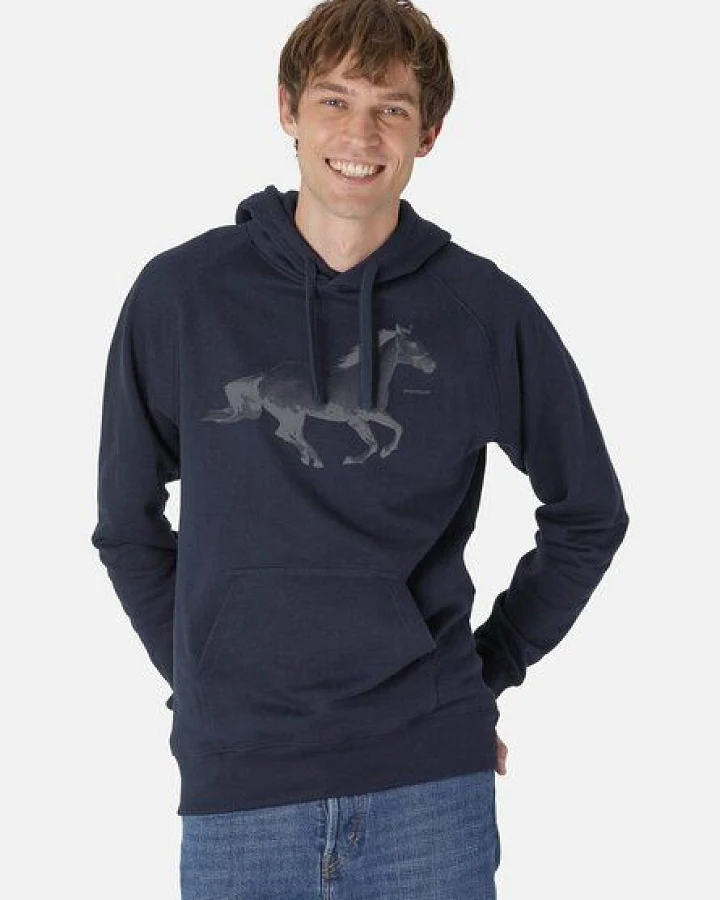 Peaces.bio - handbedruckte Biomode Bio-Herren-Kapuzensweater Horsepower