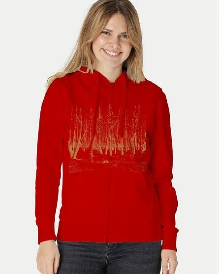 Peaces.bio - handbedruckte Biomode Zip-Hoodie Woodland Damen