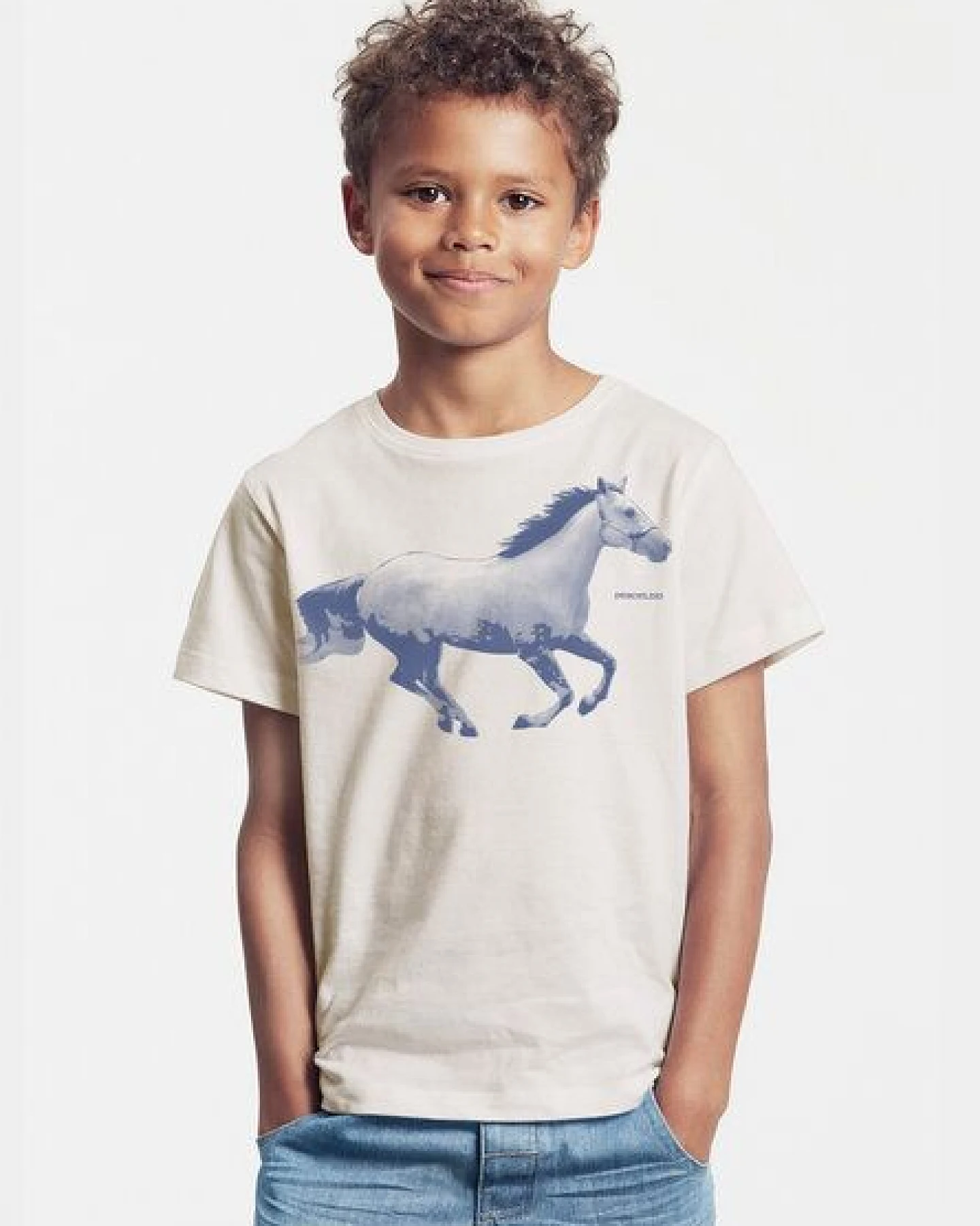 Peaces.bio - handbedruckte Biomode Bio-Kinder T-Shirt Horsepower – Ansicht 2