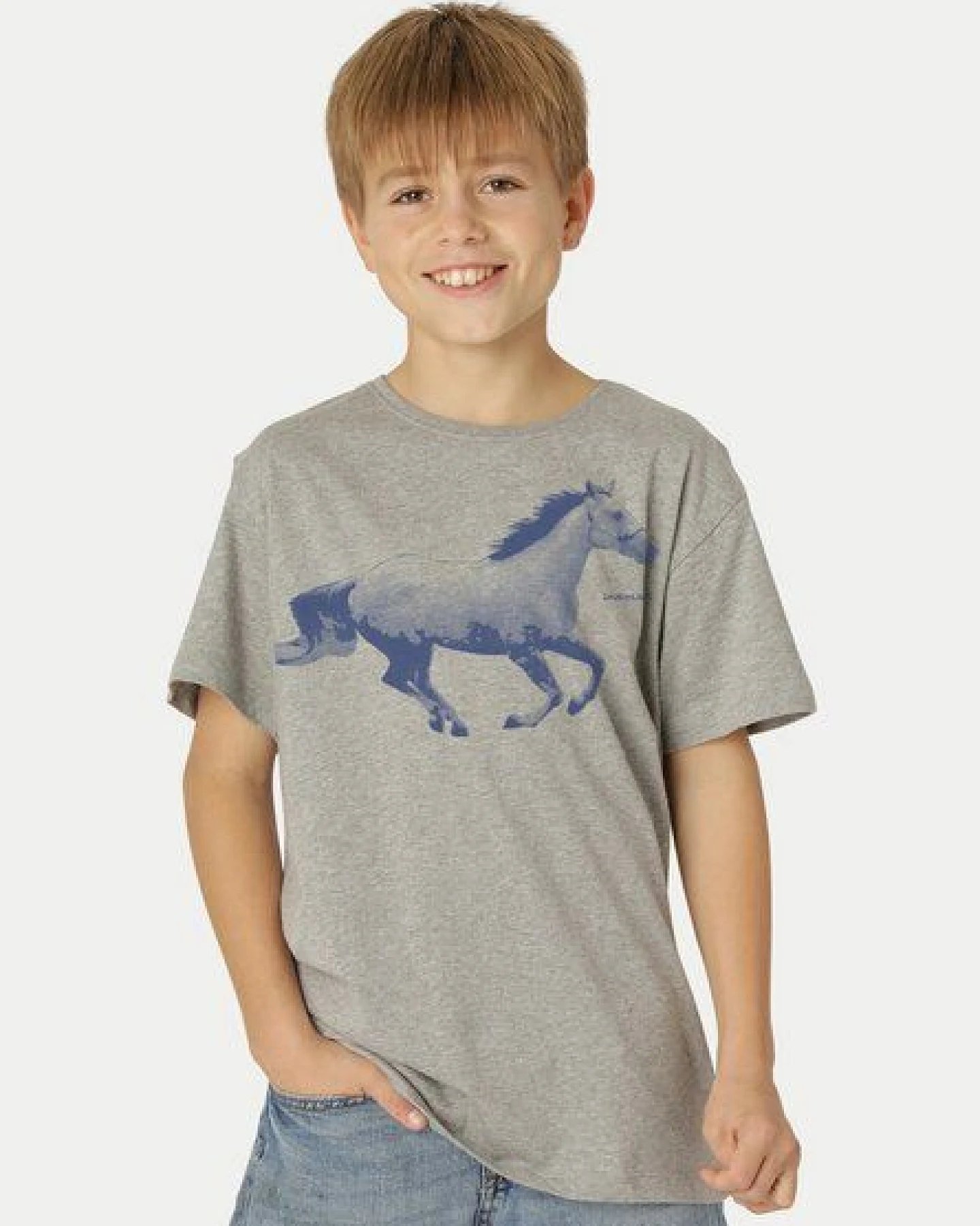 Peaces.bio - handbedruckte Biomode Bio-Kinder T-Shirt Horsepower – Ansicht 2