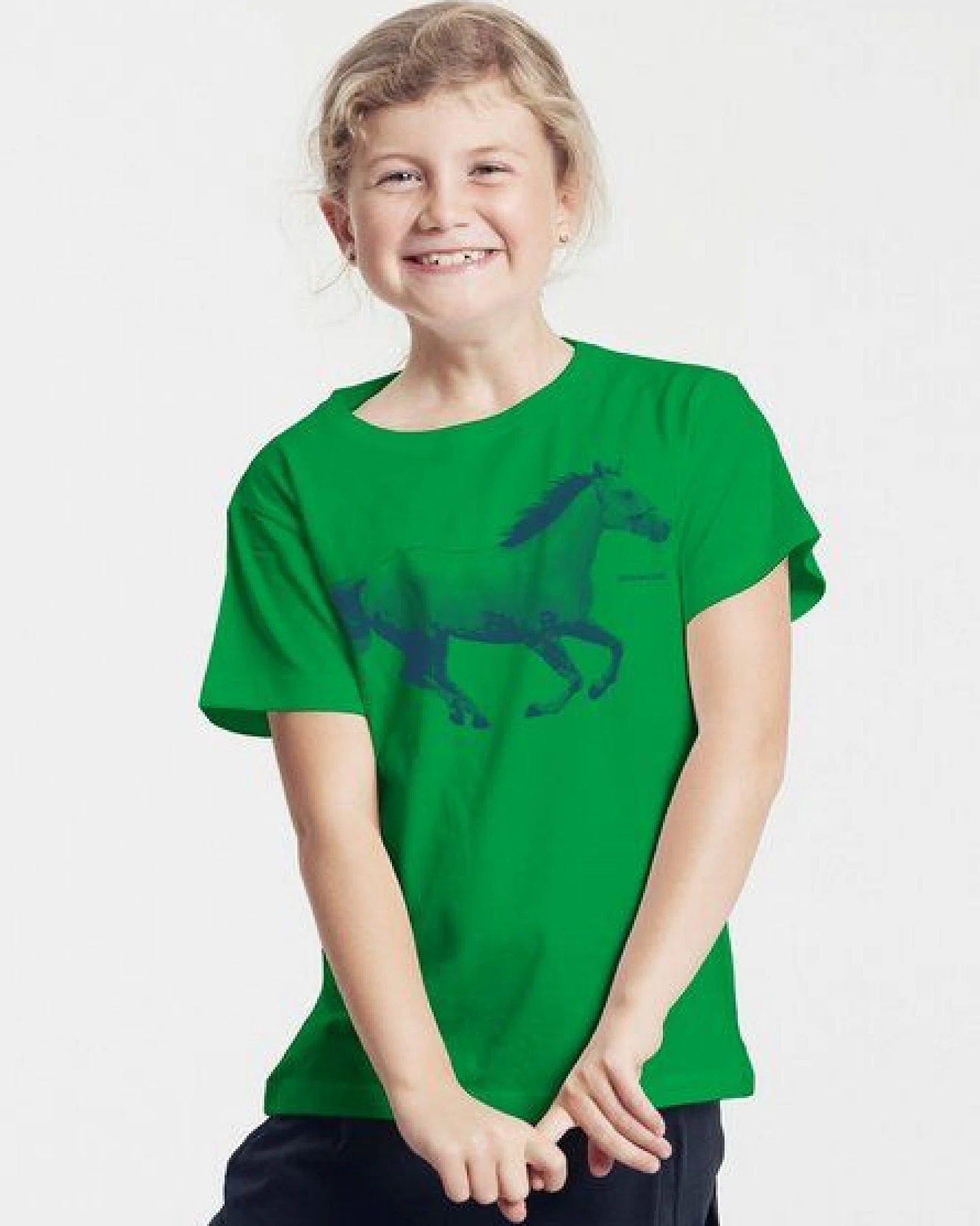 Peaces.bio - handbedruckte Biomode Bio-Kinder T-Shirt Horsepower – Ansicht 2