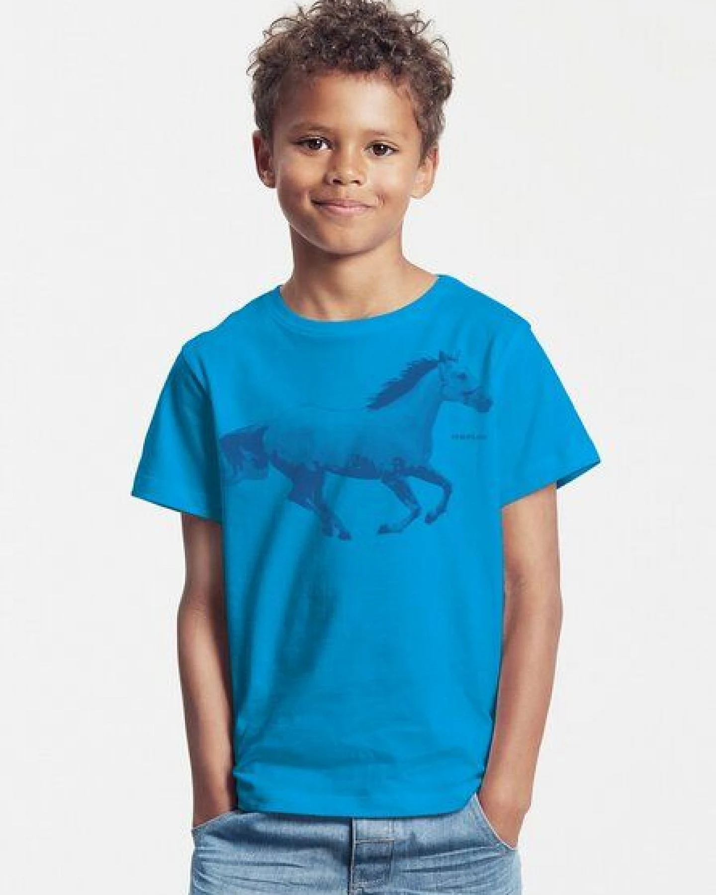 Peaces.bio - handbedruckte Biomode Bio-Kinder T-Shirt Horsepower – Ansicht 2