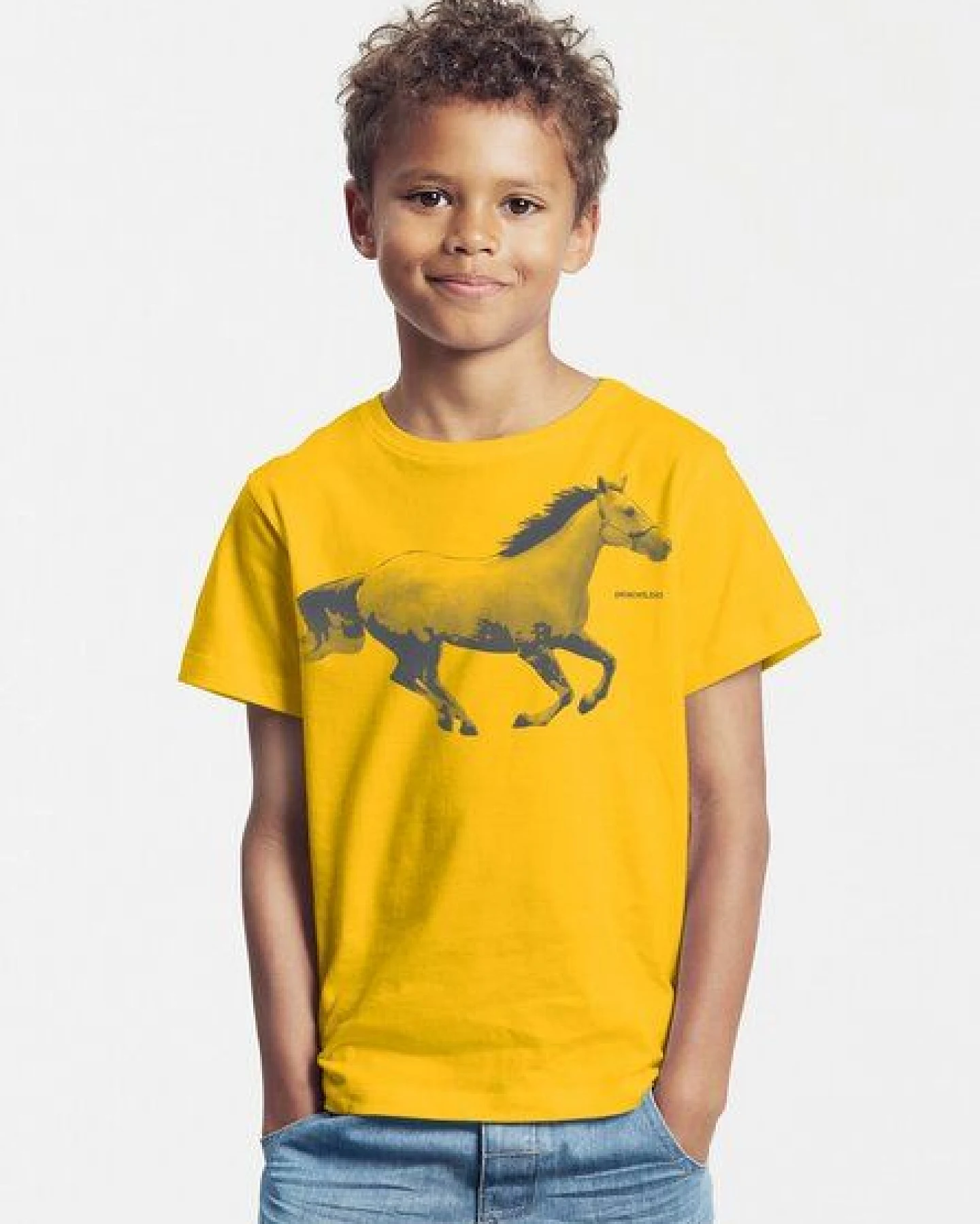 Peaces.bio - handbedruckte Biomode Bio-Kinder T-Shirt Horsepower – Ansicht 2