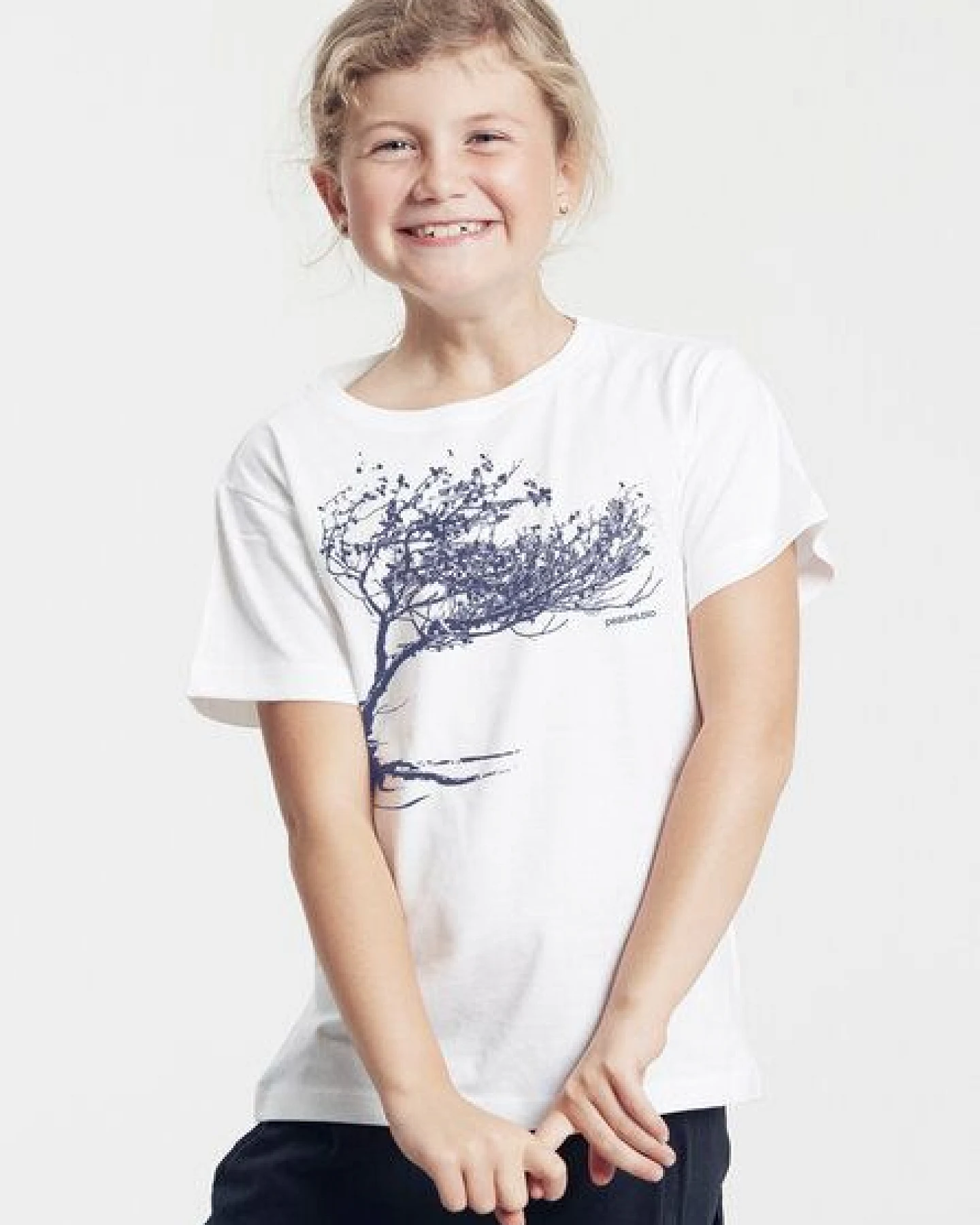Peaces.bio - handbedruckte Biomode Bio-Kinder T-Shirt Windy Tree – Ansicht 2