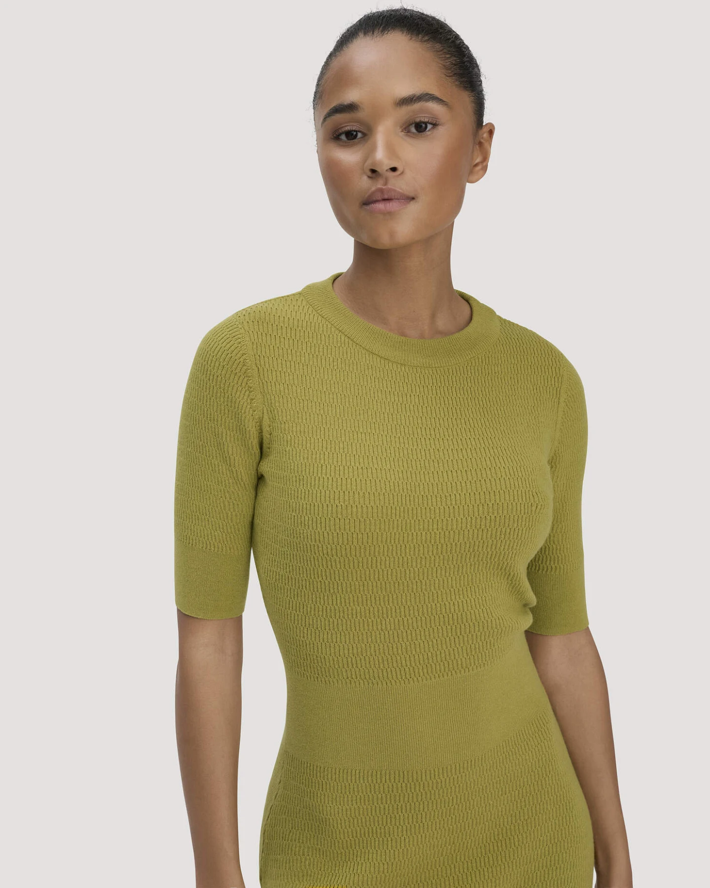 hessnatur Damen Strick Kleid Regular aus Bio-Baumwolle und Wolle - grün - Größe XXL – Ansicht 3