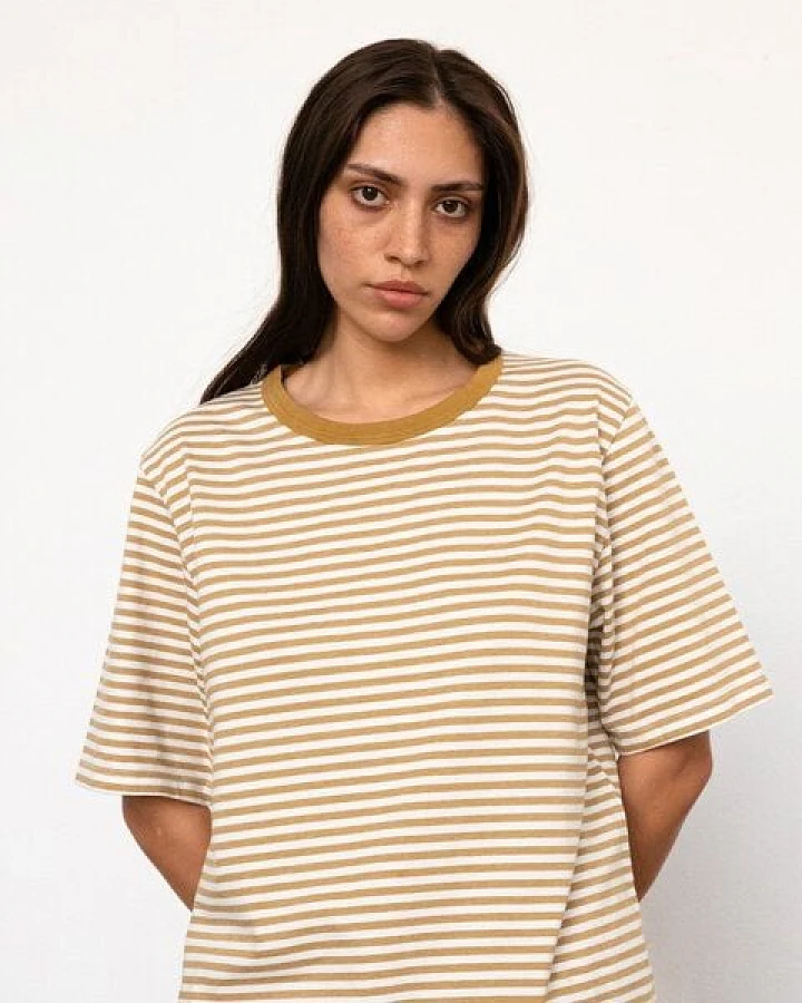 Rotholz Gestreiftes T-Shirt Bio Baumwolle