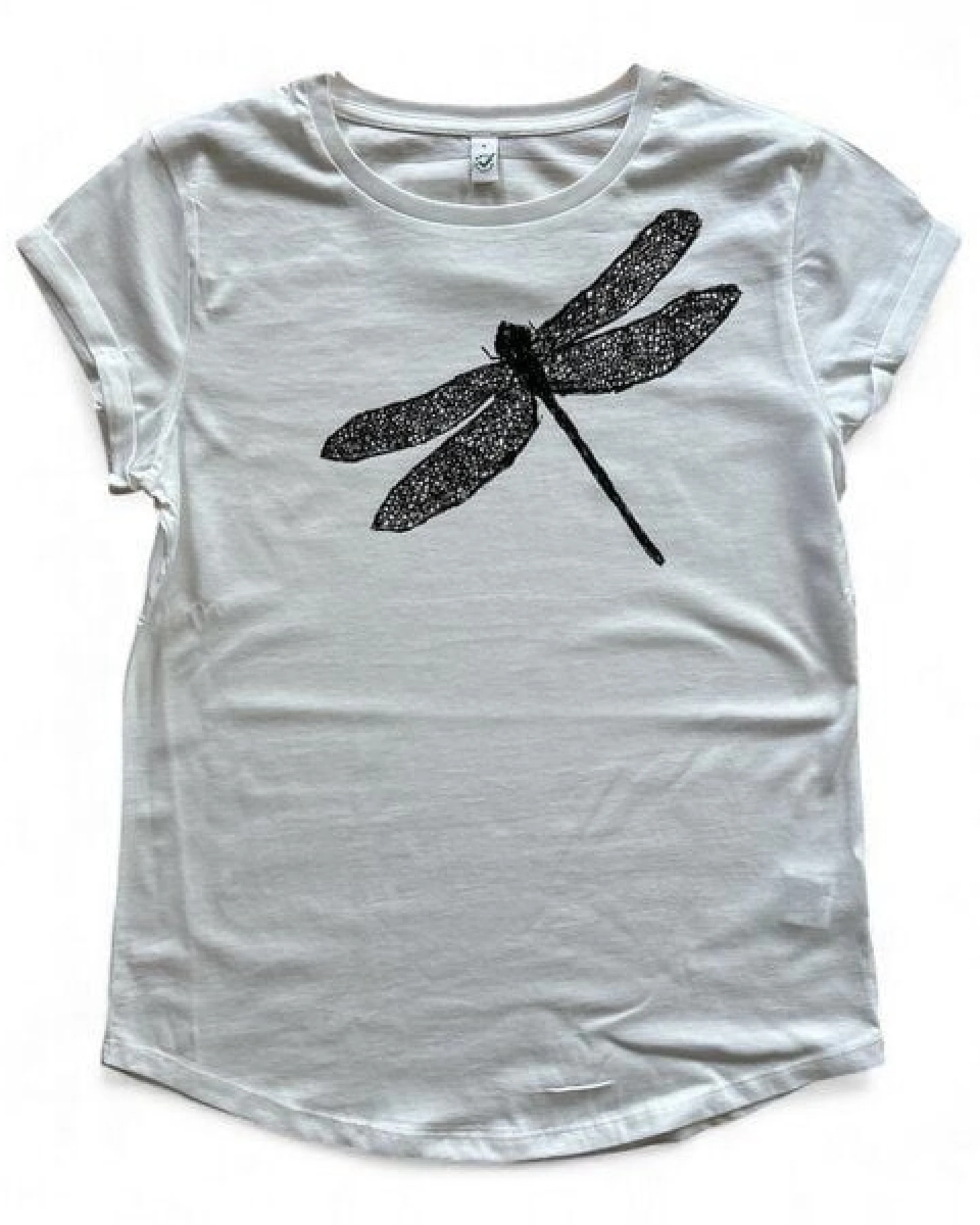 ilovemixtapes Damen Bio T-Shirt „Libelle“ – handgezeichnet & handbedruckt – Ansicht 2