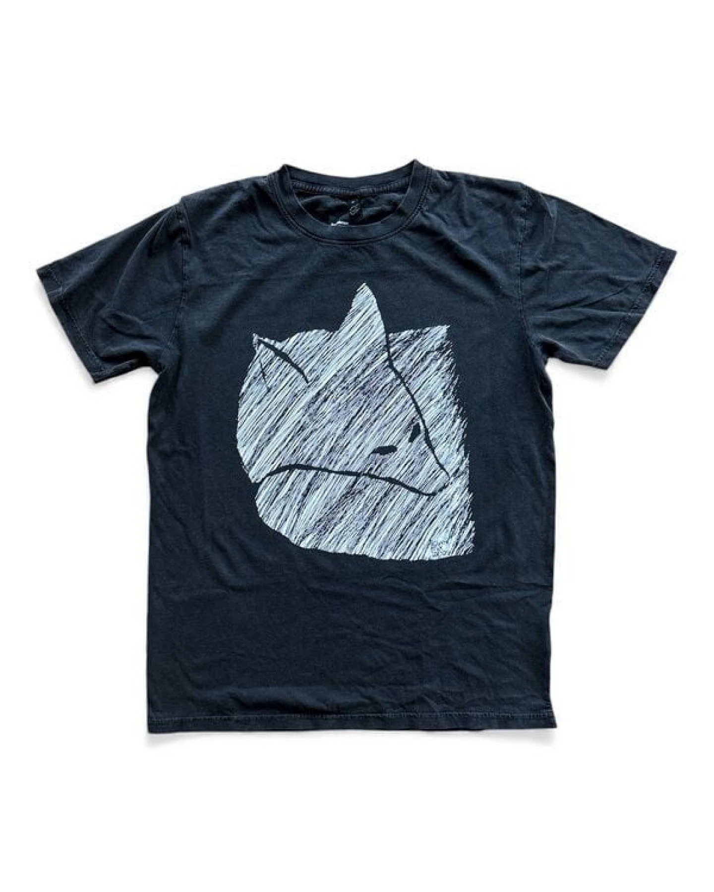ilovemixtapes Fuchs 2.0 Unisex Bio-Baumwoll T-Shirt – Minimalistisches Linienmotiv, handbedruckt in Frankfurt – Ansicht 2
