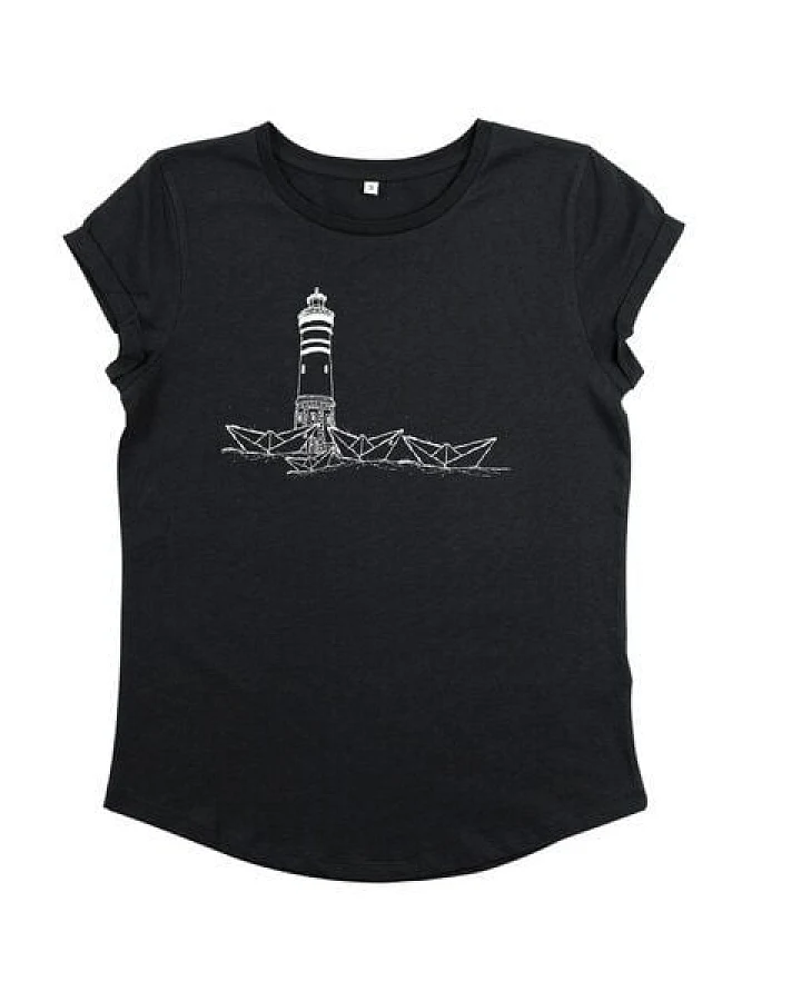ilovemixtapes Papierhafen Leuchturm Frauen T-Shirt aus Bio-Baumwolle