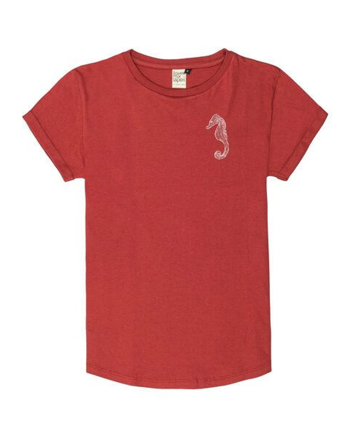 ilovemixtapes Seepferdchen Rolled Sleeve Women T-Shirt aus Bio-Baumwolle Made in Kenia – Ansicht 2