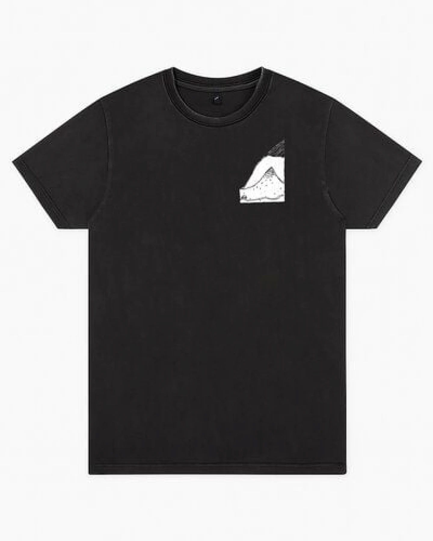 ilovemixtapes Unisex T-Shirt „Bergpanorama“ – Bio-Baumwolle, Stone Washed Sage Green, Denim Blue & Black, Fair Wear – Ansicht 2