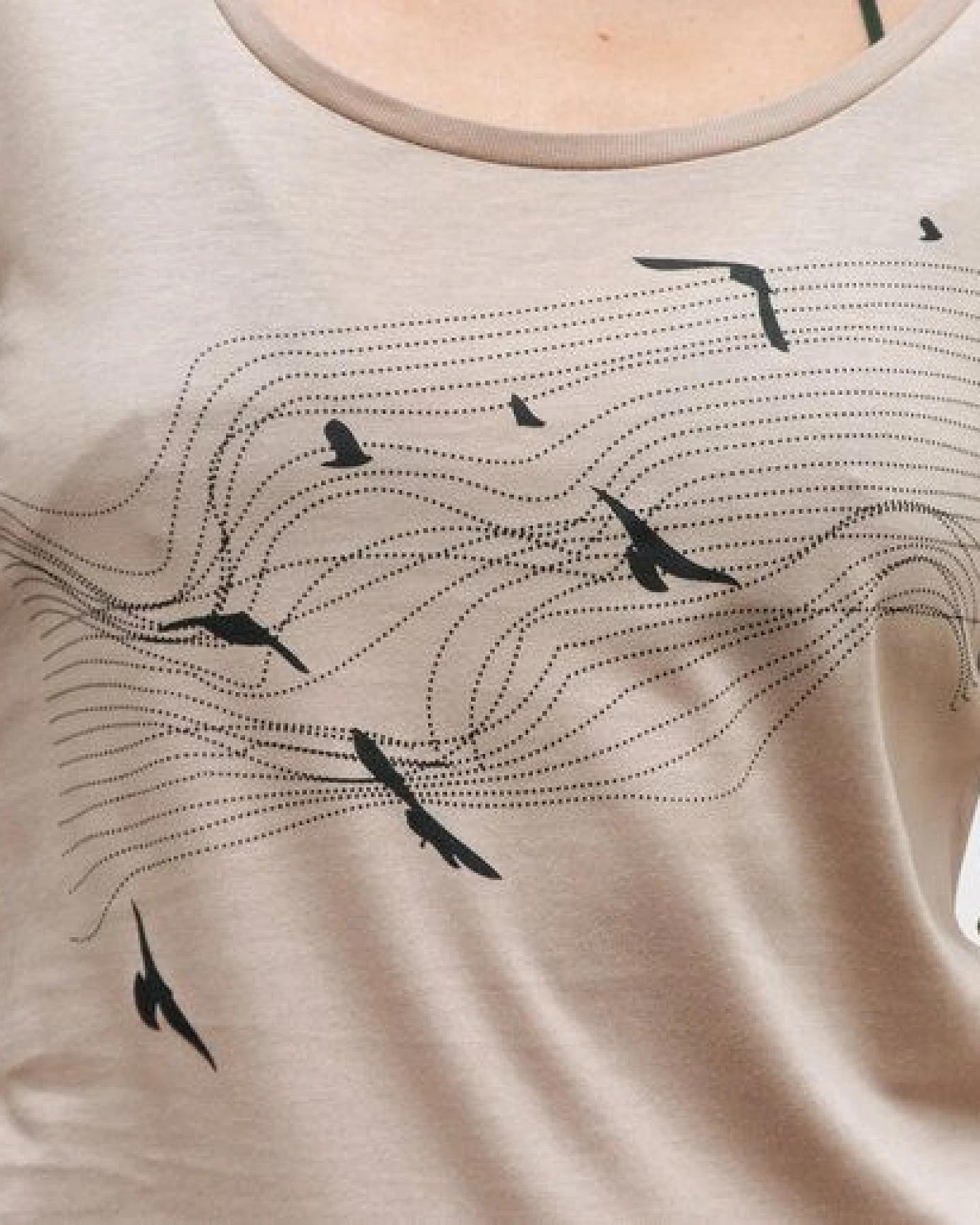 little kiwi Damen Longsleeve, "Vögel", Nude – Ansicht 2