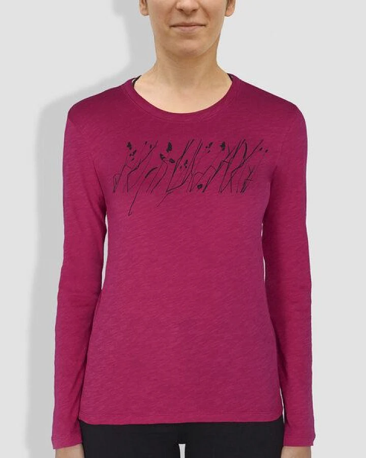 little kiwi Damen Longsleeve, "Wiese", Crystal Stone