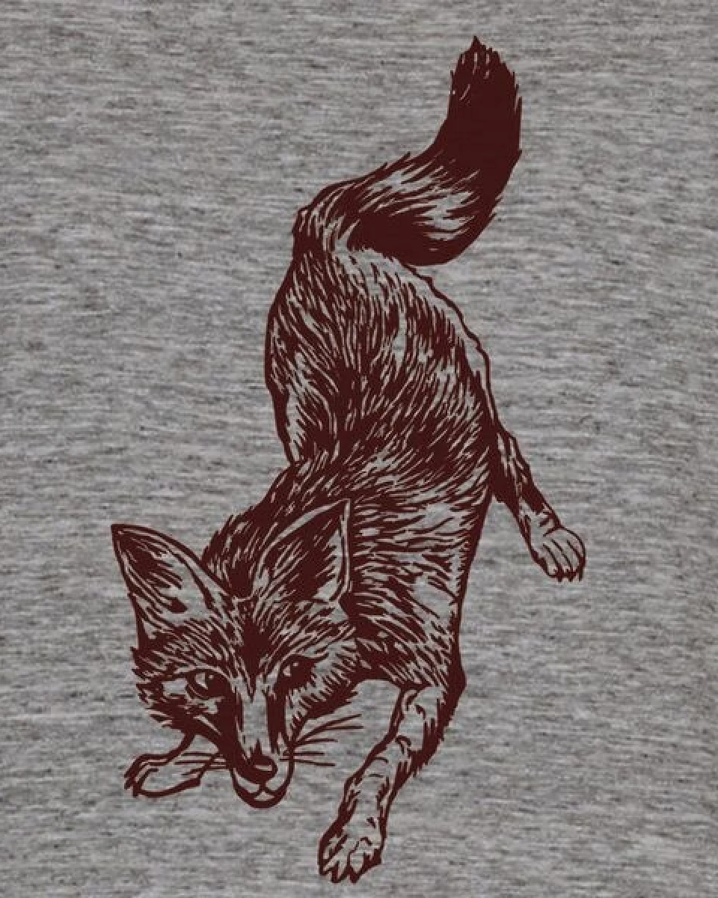 little kiwi Damen T-Shirt, "Fuchs", Grau - Mid Heather Grey – Ansicht 2