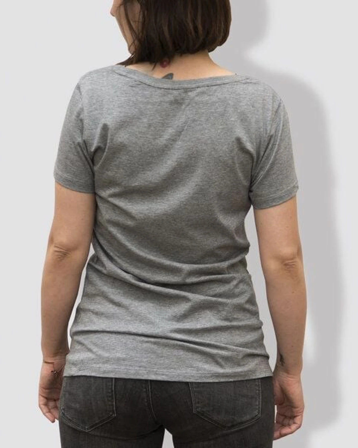 little kiwi Damen T-Shirt, "Fuchs", Grau - Mid Heather Grey – Ansicht 3