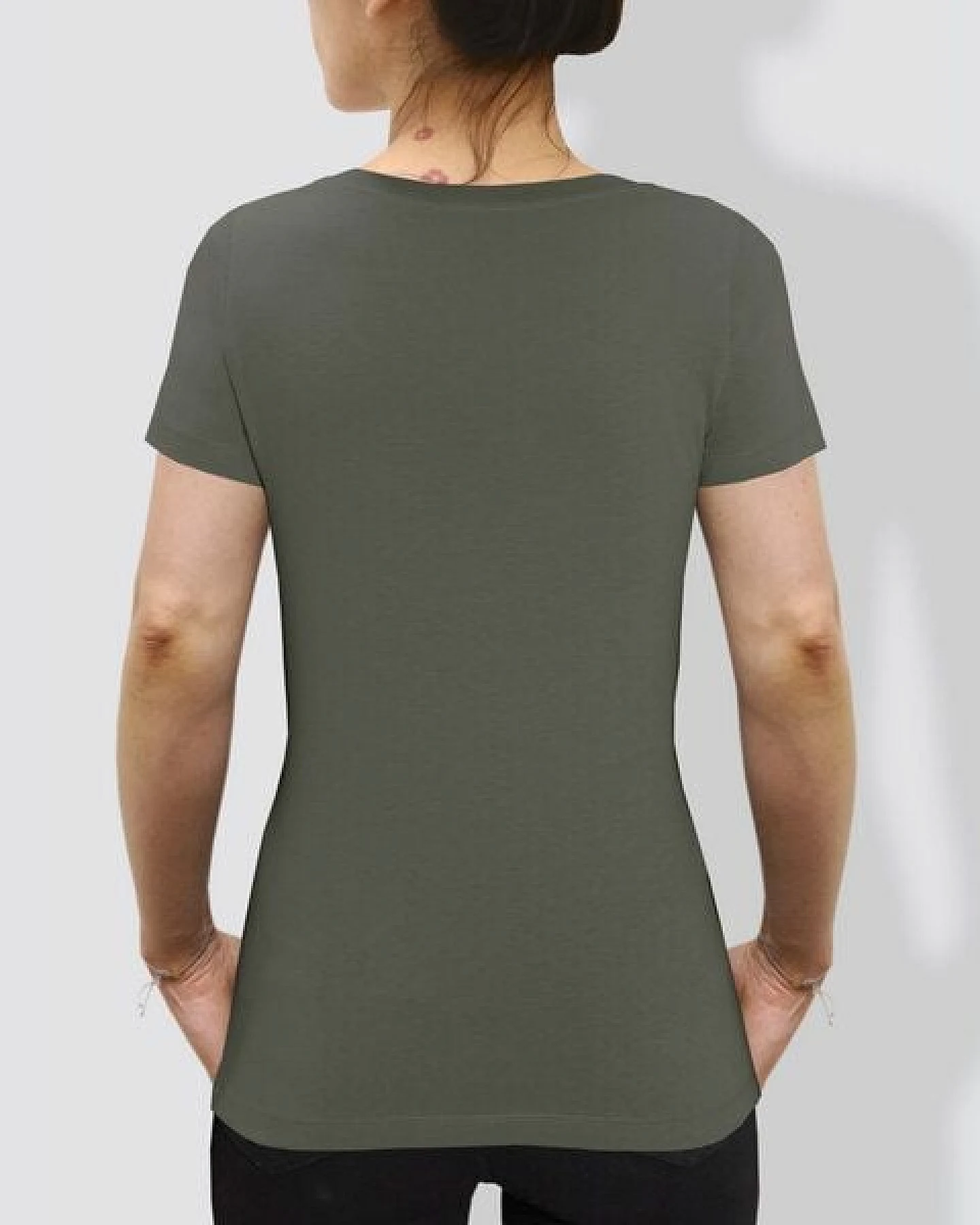 little kiwi Damen T-Shirt, "Kein Tag ohne einen Strich", Khaki – Ansicht 3