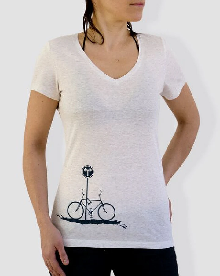 little kiwi Damen T-Shirt, "No Way", Cream Heather Grey