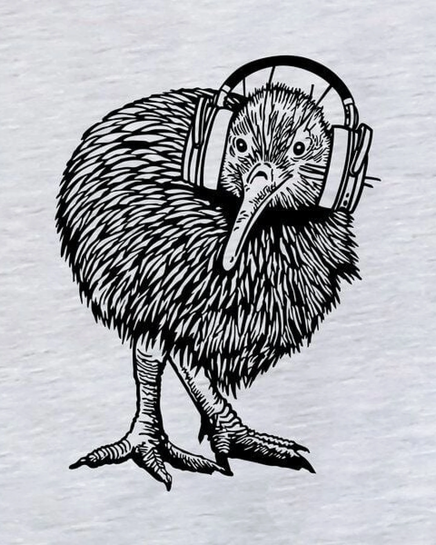 little kiwi Damen T-Shirt, „Kiwi mit Kopfhörer“, locker geschnitten – Ansicht 2