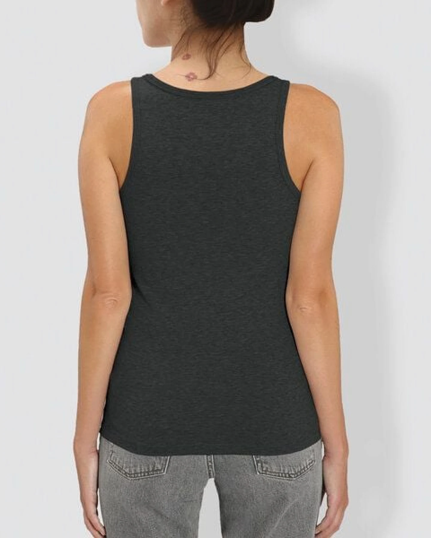 little kiwi Damen Tank Top, „Vinyl“, Dark Heather Grey – Ansicht 3