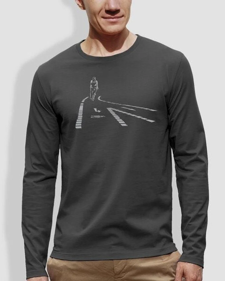 little kiwi Herren Longsleeve, "Kreuzung", Anthracite