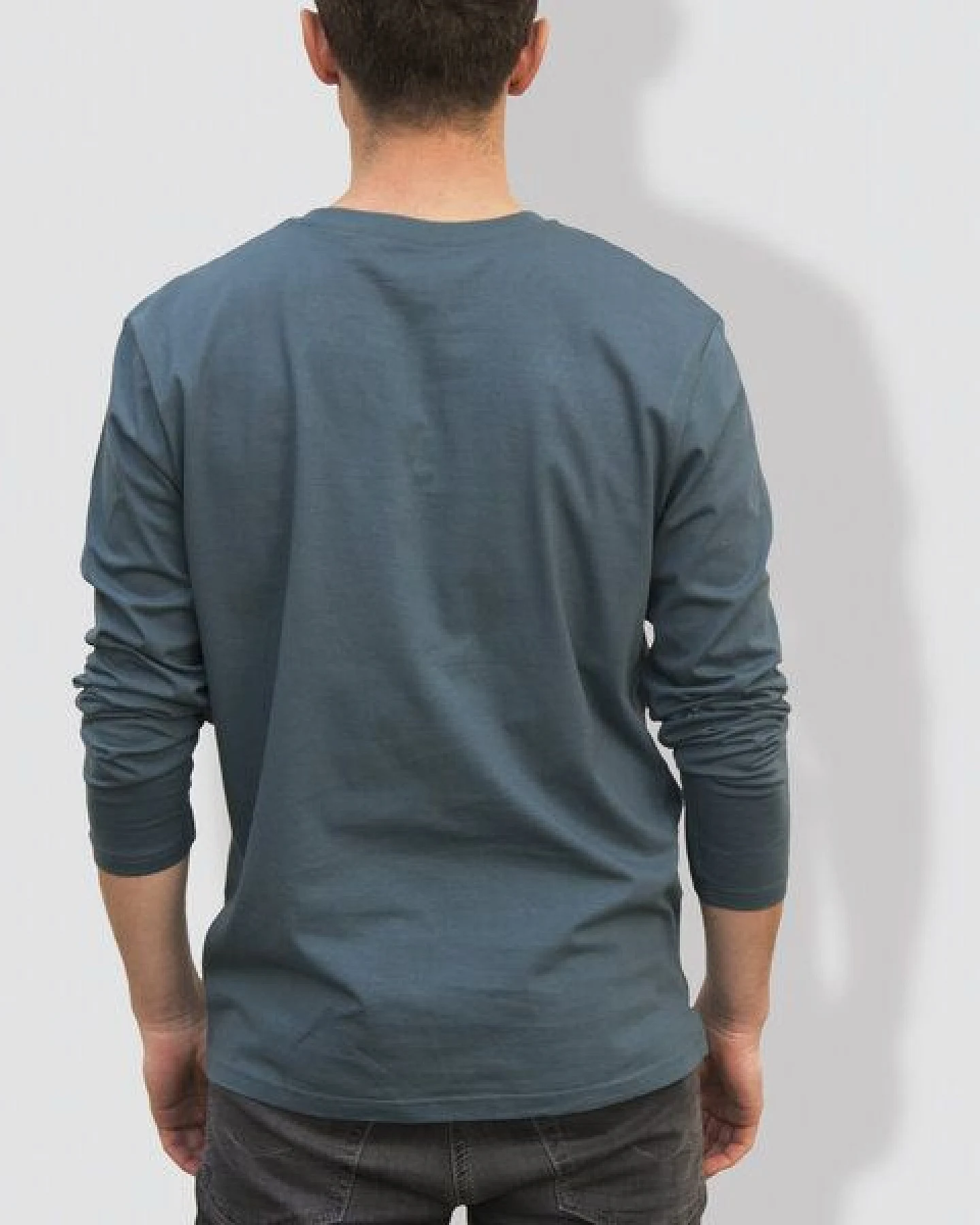 little kiwi Herren Longsleeve, "Urbanität im Wandel", Stargazer/Anthracite – Ansicht 2