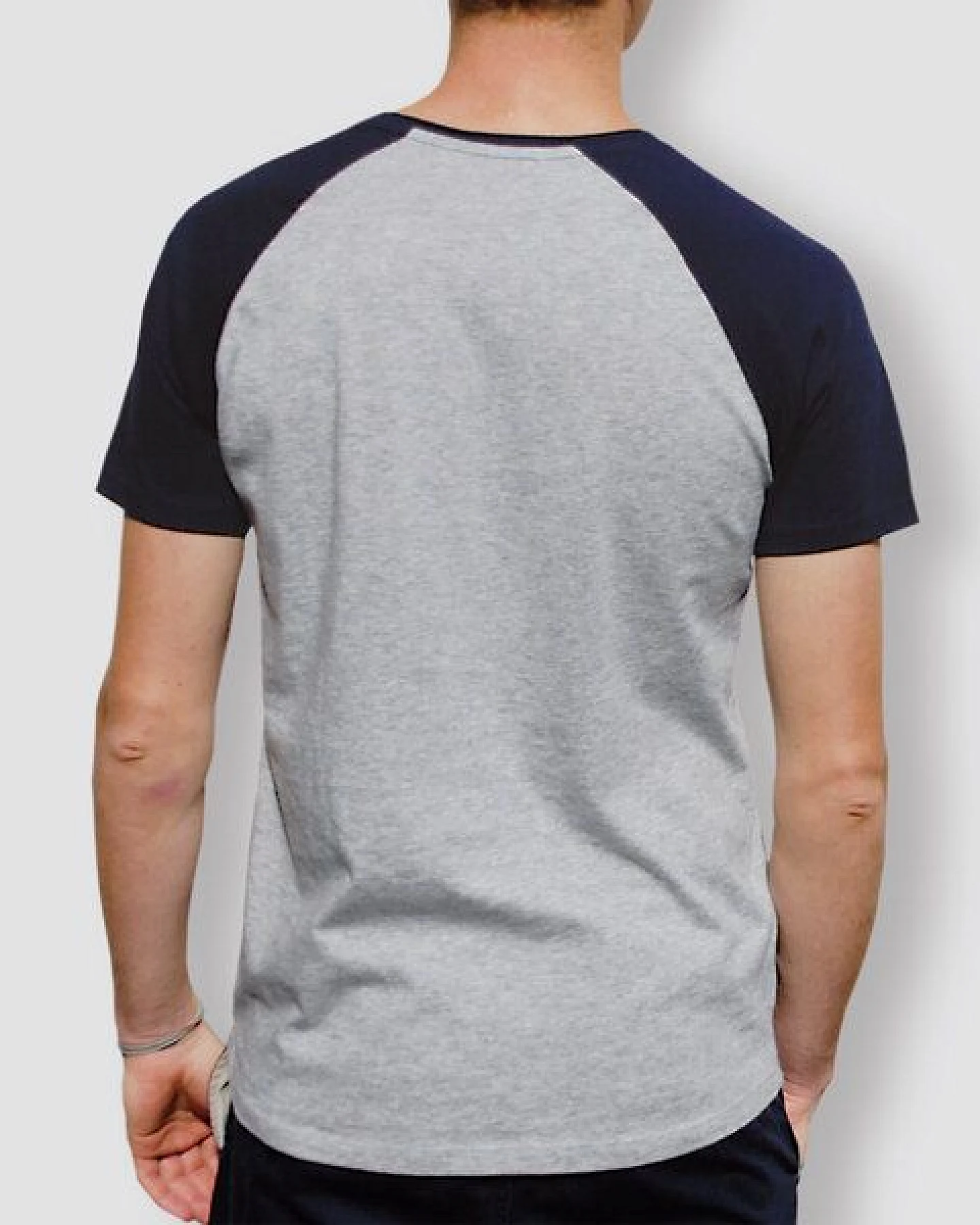 little kiwi Herren T-Shirt, "No Way", Heather Ash/Navy – Ansicht 2